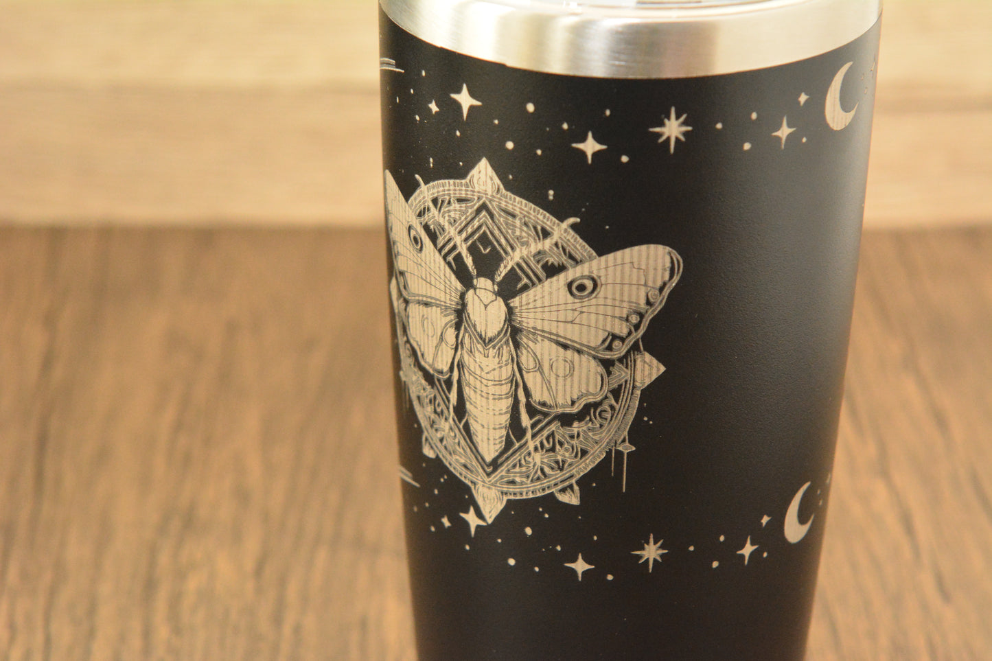Mystical Moth Insulated Tumbler | Engraved Stainless Steel Travel Cup