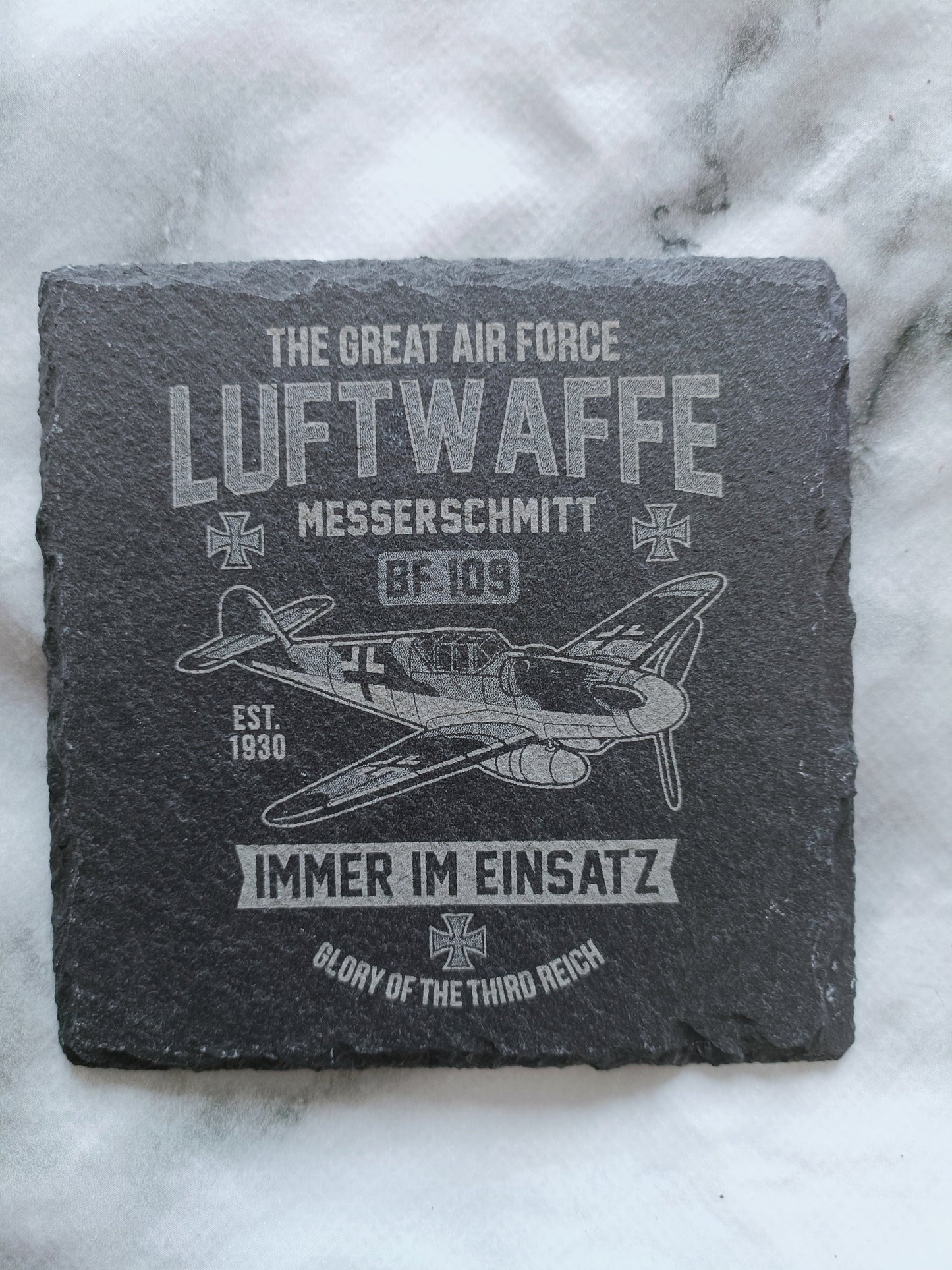 WWII Aircraft Slate Coasters – Fighter Plane Gift for Him – Gaming or Man Cave Decor – British, German, American & Japanese Designs