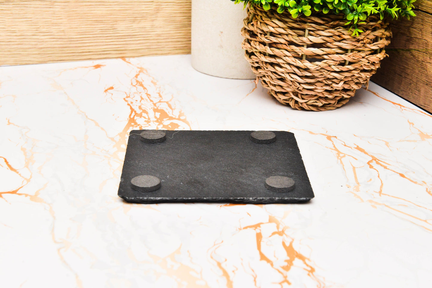 Celtic Knotwork Slate Coaster – Engraved Bar Mat for Wiccan & Pagan Decor Lovers