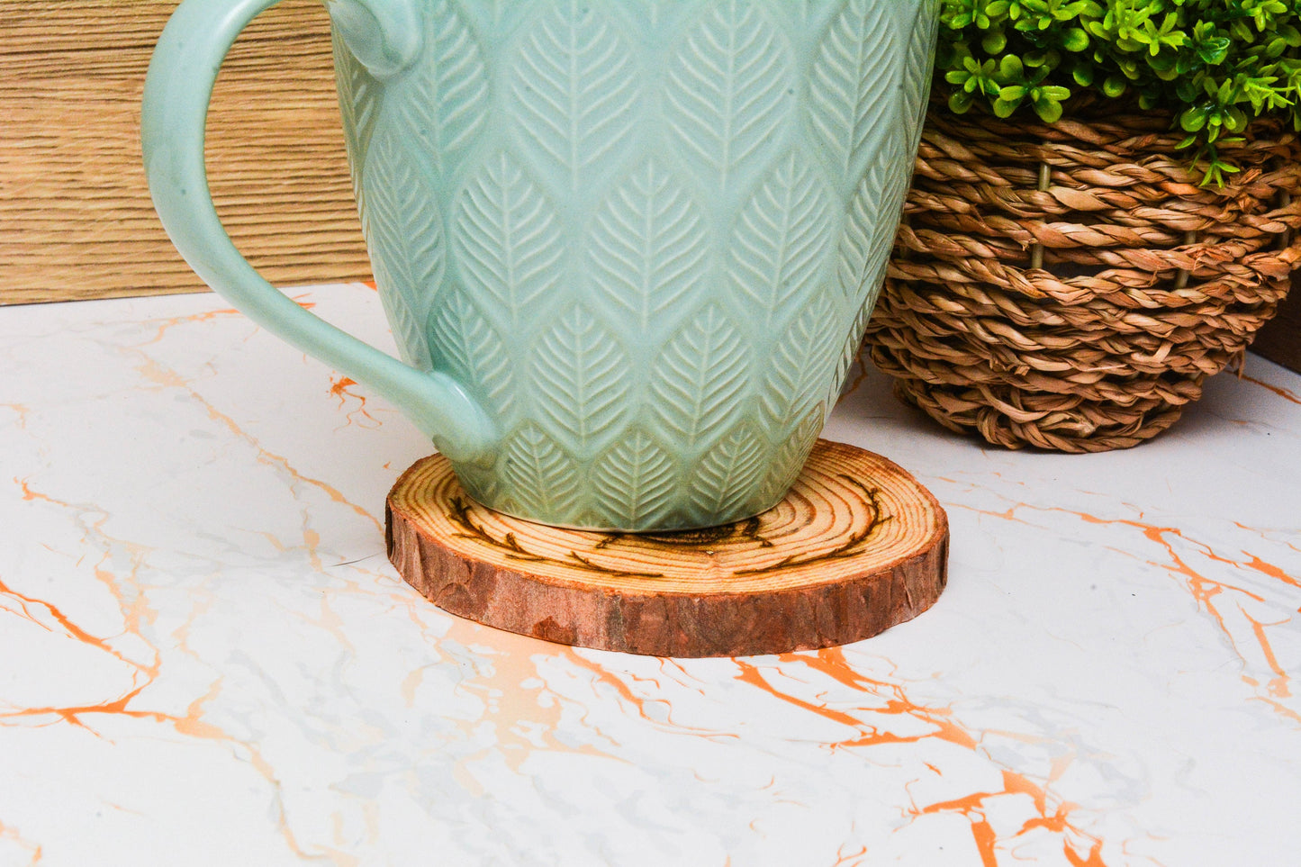 Whimsical Beetle Coaster Set – Rustic Wooden Cottagecore Decor, Personalised Insect Drink Mats, Farmhouse Nature Gift for Her or Him