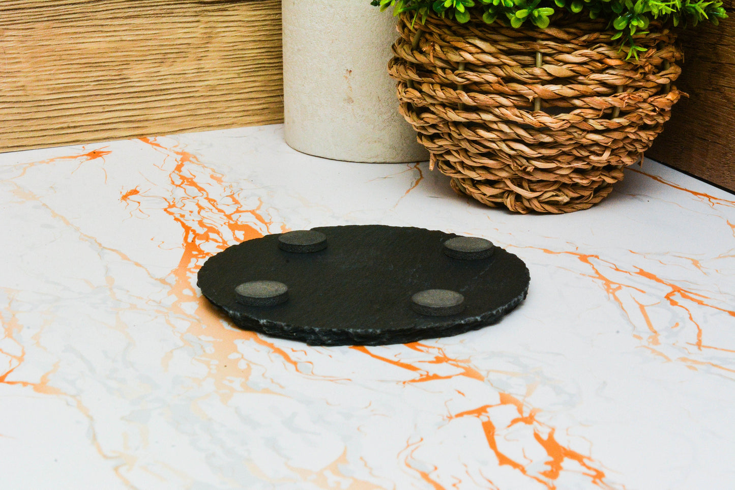 Honey Bee Slate Coaster – Rustic Honeycomb Drink Mat, Custom Cottagecore Decor, Shabby Chic Gift for Bee Lovers & Nature-Inspired Homes