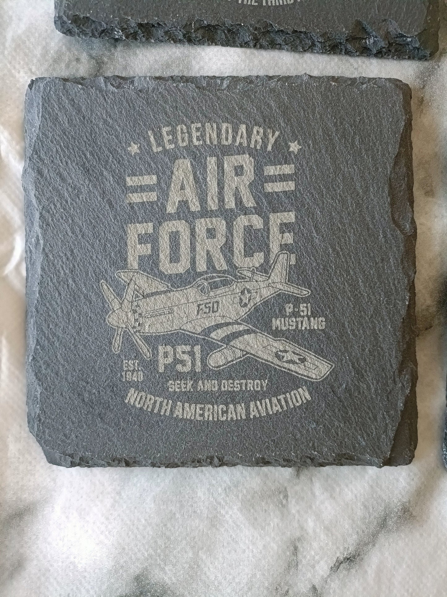WWII Aircraft Slate Coasters – Fighter Plane Gift for Him – Gaming or Man Cave Decor – British, German, American & Japanese Designs