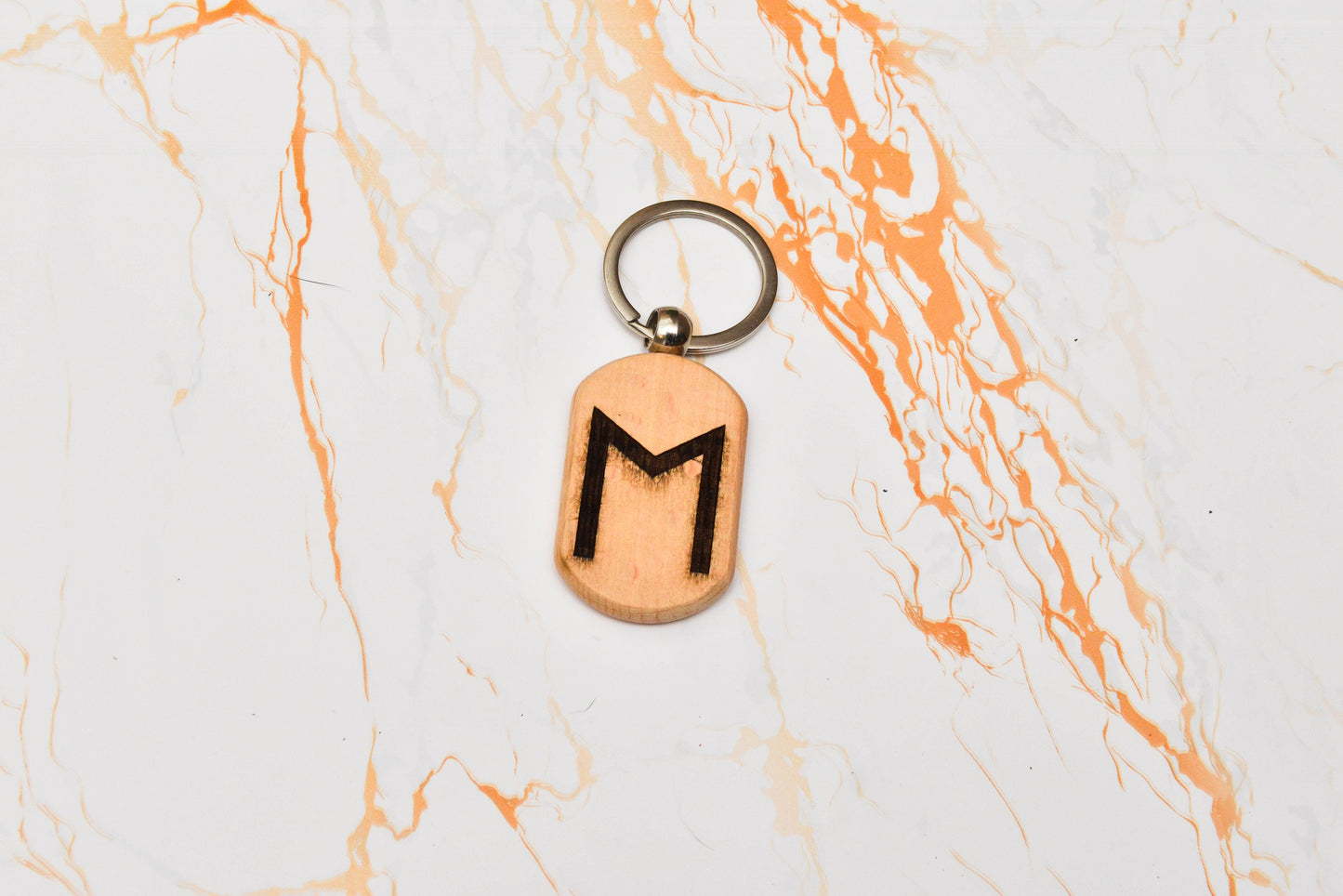 Engraved Viking Rune Keyring – Wooden Norse Letter Keepsake – Unique Pagan Gift Idea