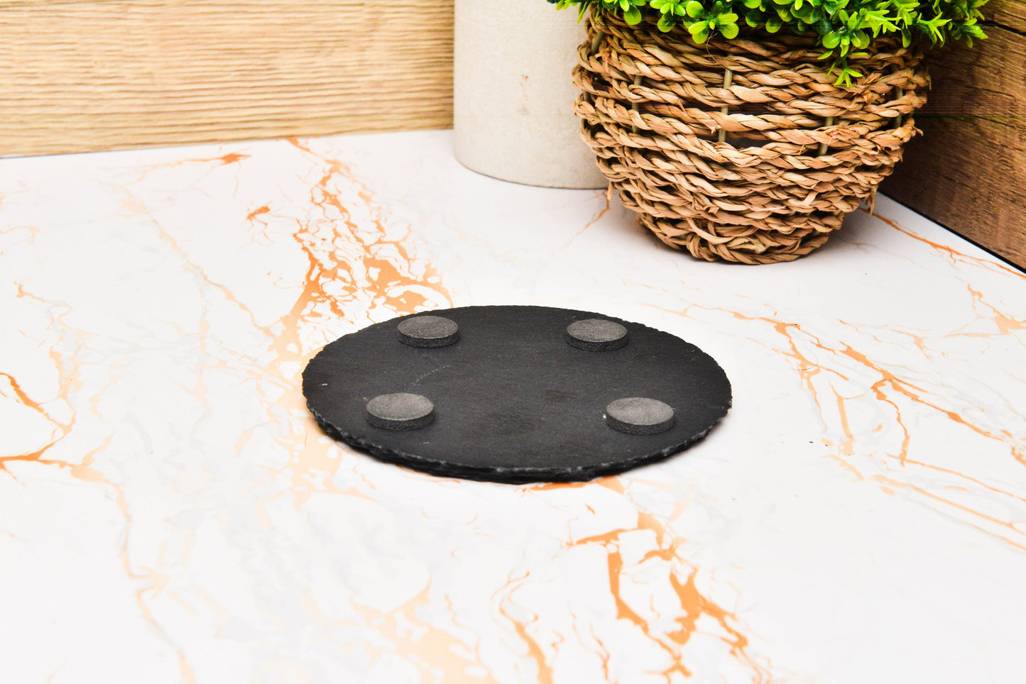 Triskelion Celtic Coaster & Bar Mat Set – Engraved Slate for Wiccan or Pagan Decor