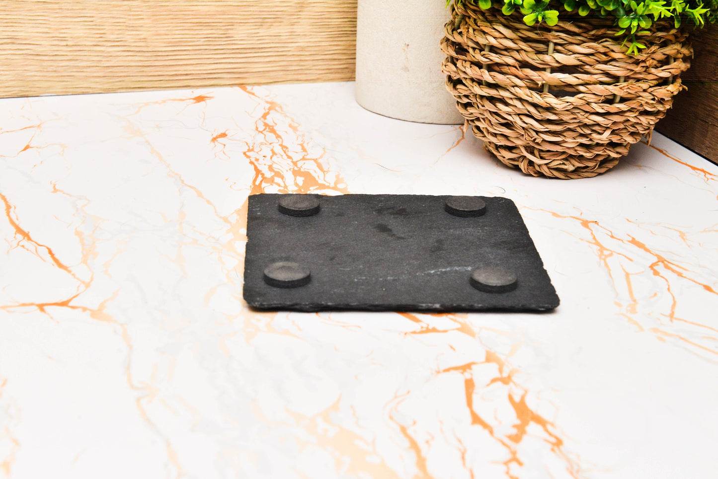 Rustic Stag Slate Coaster – Nature-Inspired Dining Decor, Log Cabin Table Mat, Deer Placemat, Lodge Style Gift for Home or Housewarming
