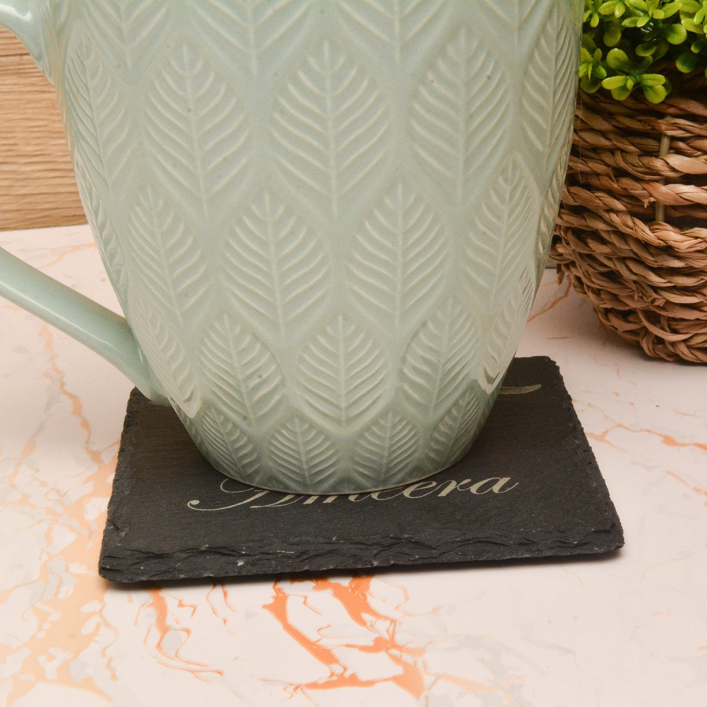 Personalised Highland Cow Slate Coaster – Custom Rustic Drink Mat, Scottish Farmhouse Decor, Unique Gift from the Highlands
