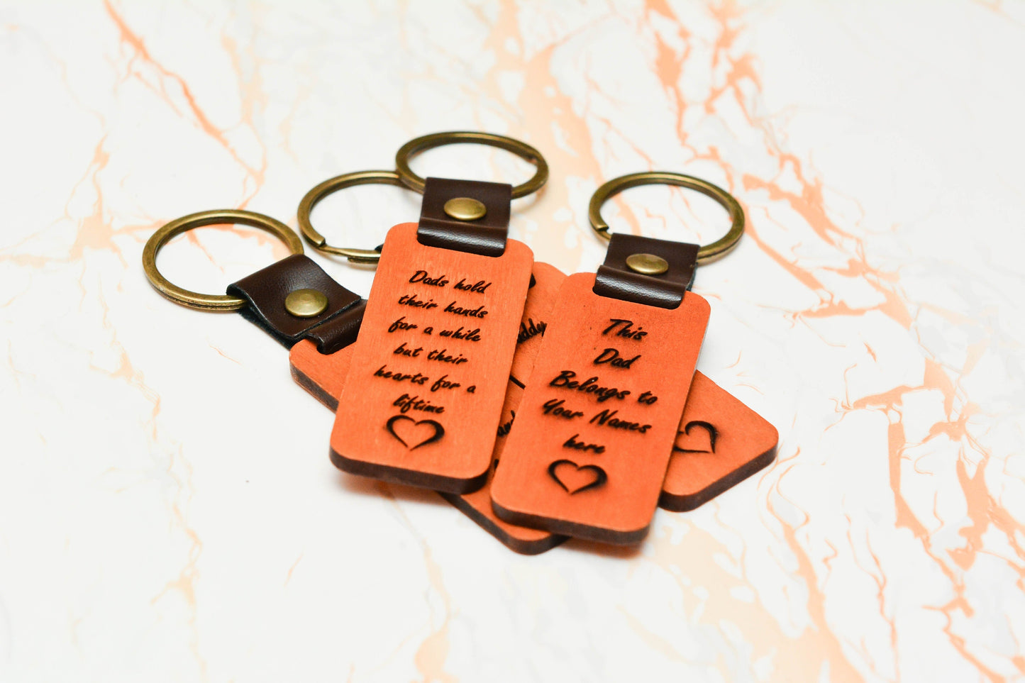 Personalised Wooden Keyring – Custom Father’s Day Gift for Dad, Grandad, or Stepdad, Engraved Keepsake Present for Him