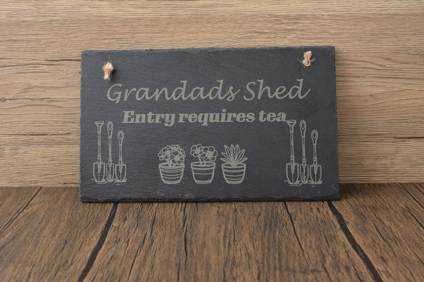 Funny Grandad’s Shed Slate Wall Sign – Humorous Garden Gift, Rustic Hanging Plaque for Grandad