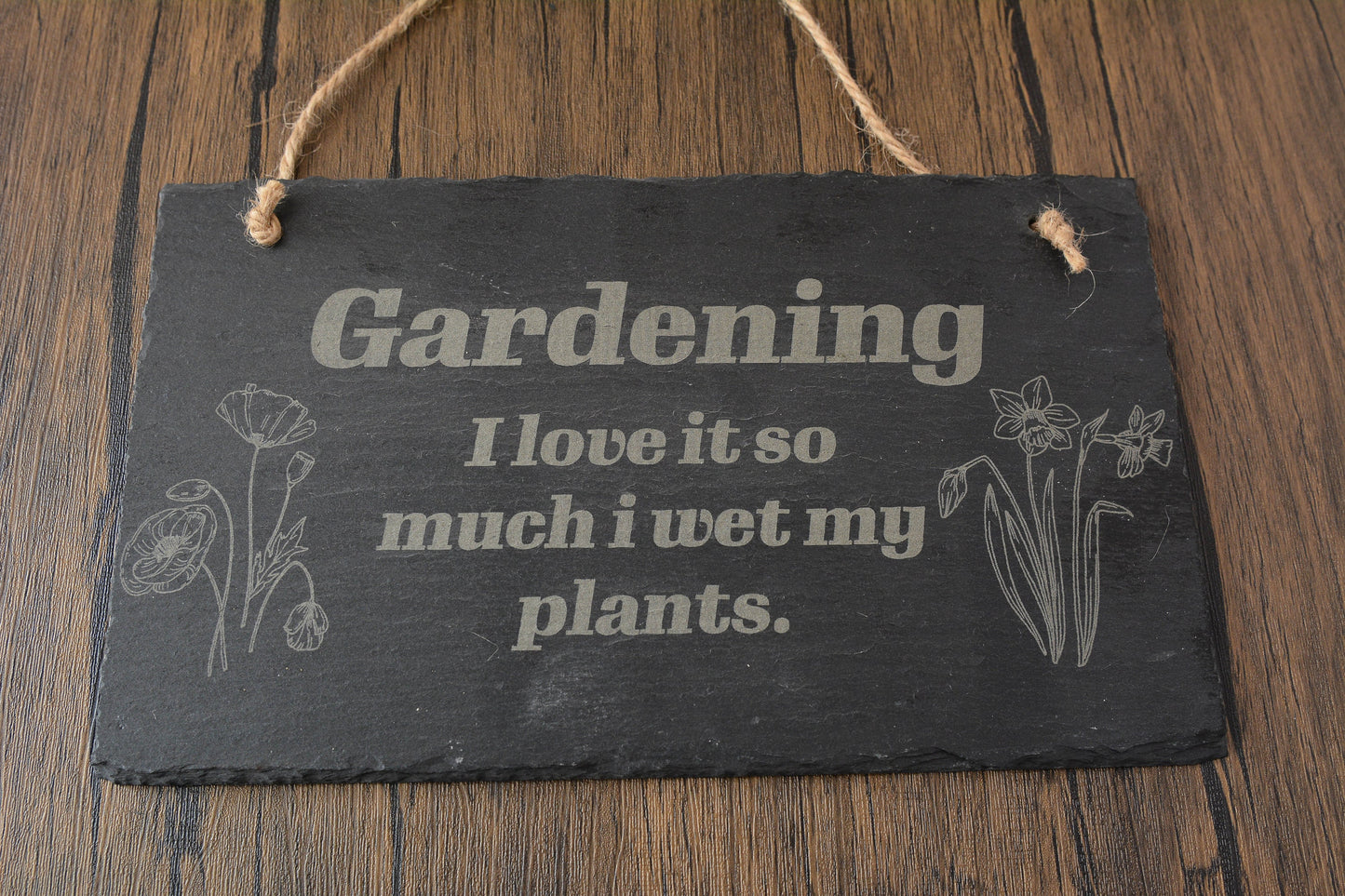 Funny Slate Garden Shed Wall Hanging Sign – Rustic Outdoor Plaque – Humorous Gift for Gardeners & Allotment Lovers