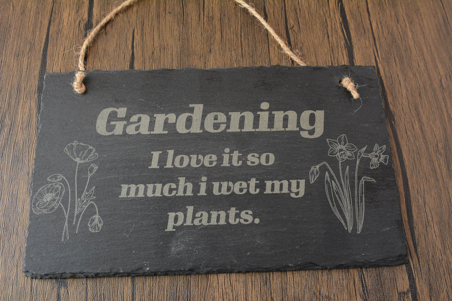 Funny Slate Garden Shed Wall Hanging Sign – Rustic Outdoor Plaque – Humorous Gift for Gardeners & Allotment Lovers