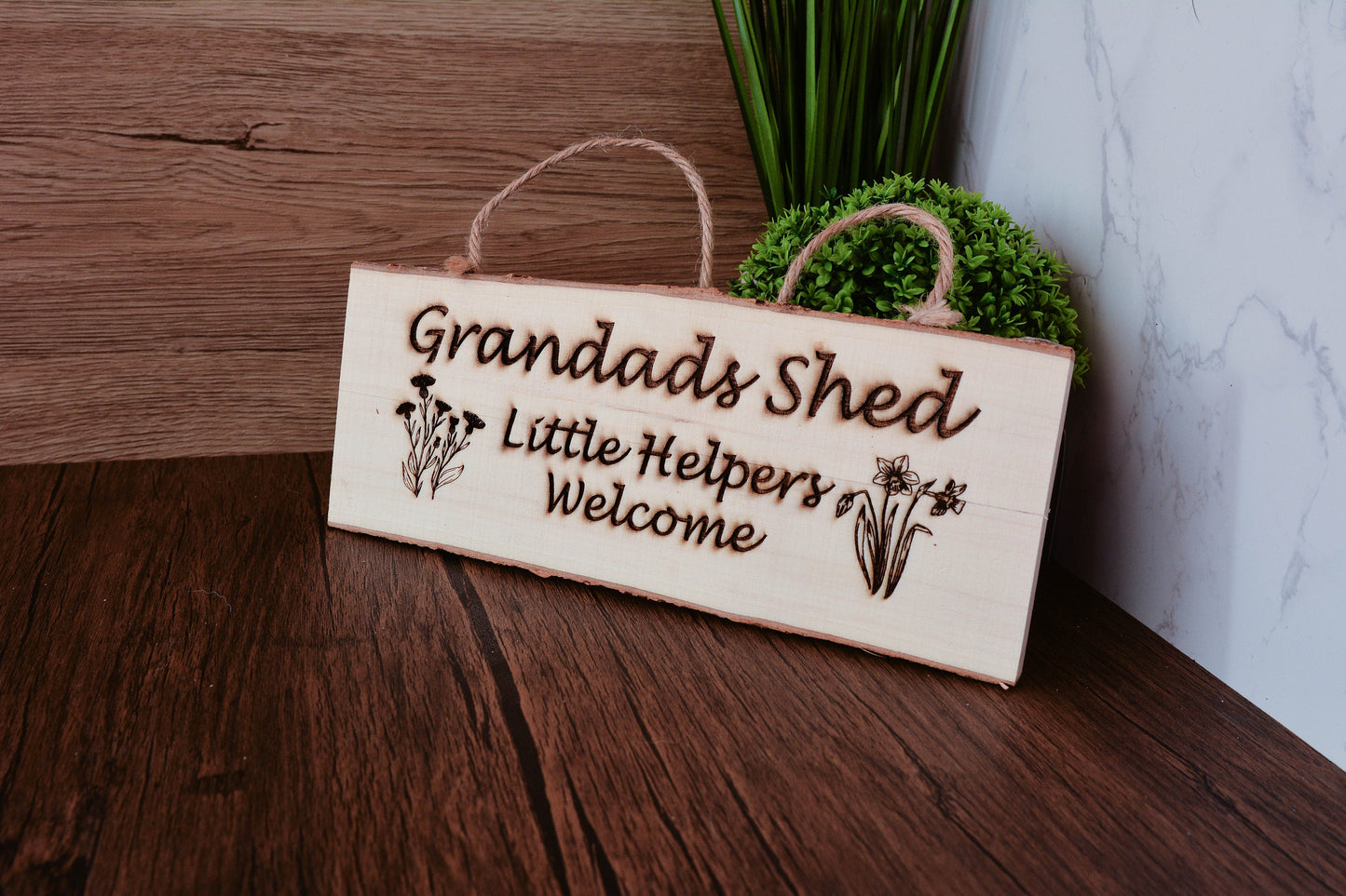 Rustic Wooden Grandad Shed Sign – Funny Father’s Day Gift for Grandad – Humorous Wall Plaque for Garden or Workshop