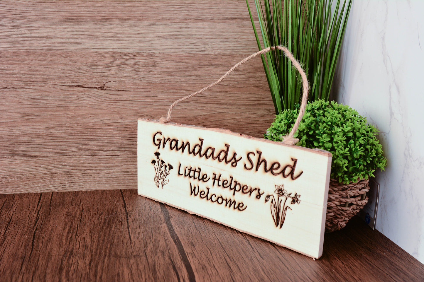 Rustic Wooden Grandad Shed Sign – Funny Father’s Day Gift for Grandad – Humorous Wall Plaque for Garden or Workshop
