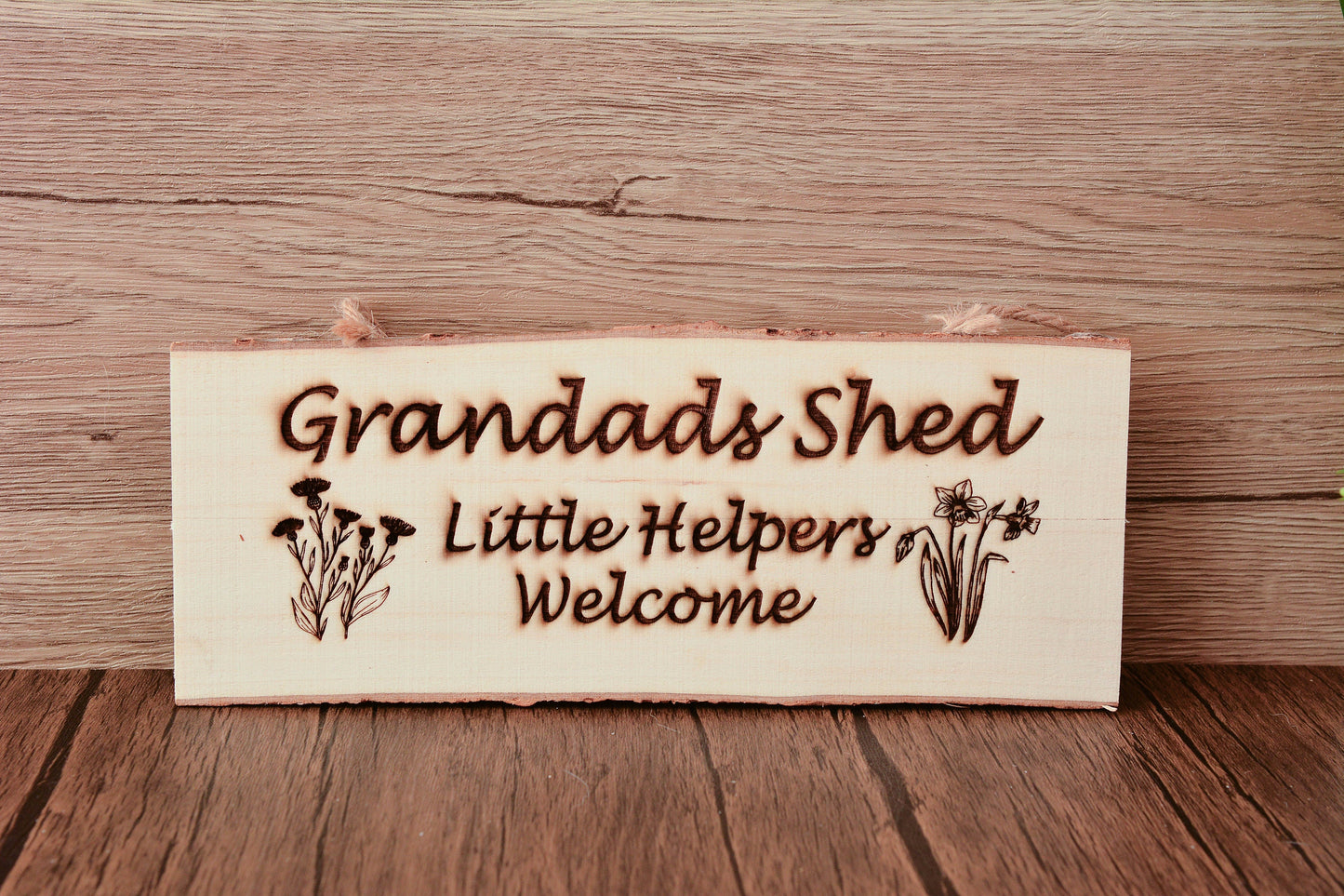 Rustic Wooden Grandad Shed Sign – Funny Father’s Day Gift for Grandad – Humorous Wall Plaque for Garden or Workshop