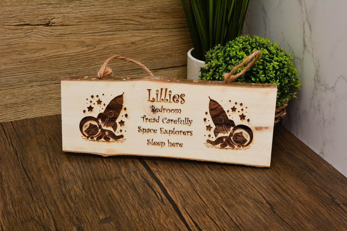 Personalised Kids Bedroom Door Sign – Custom Engraved Wooden Plaque with Unicorn, Space & More Themes – Fun Room Decor Gift for Children