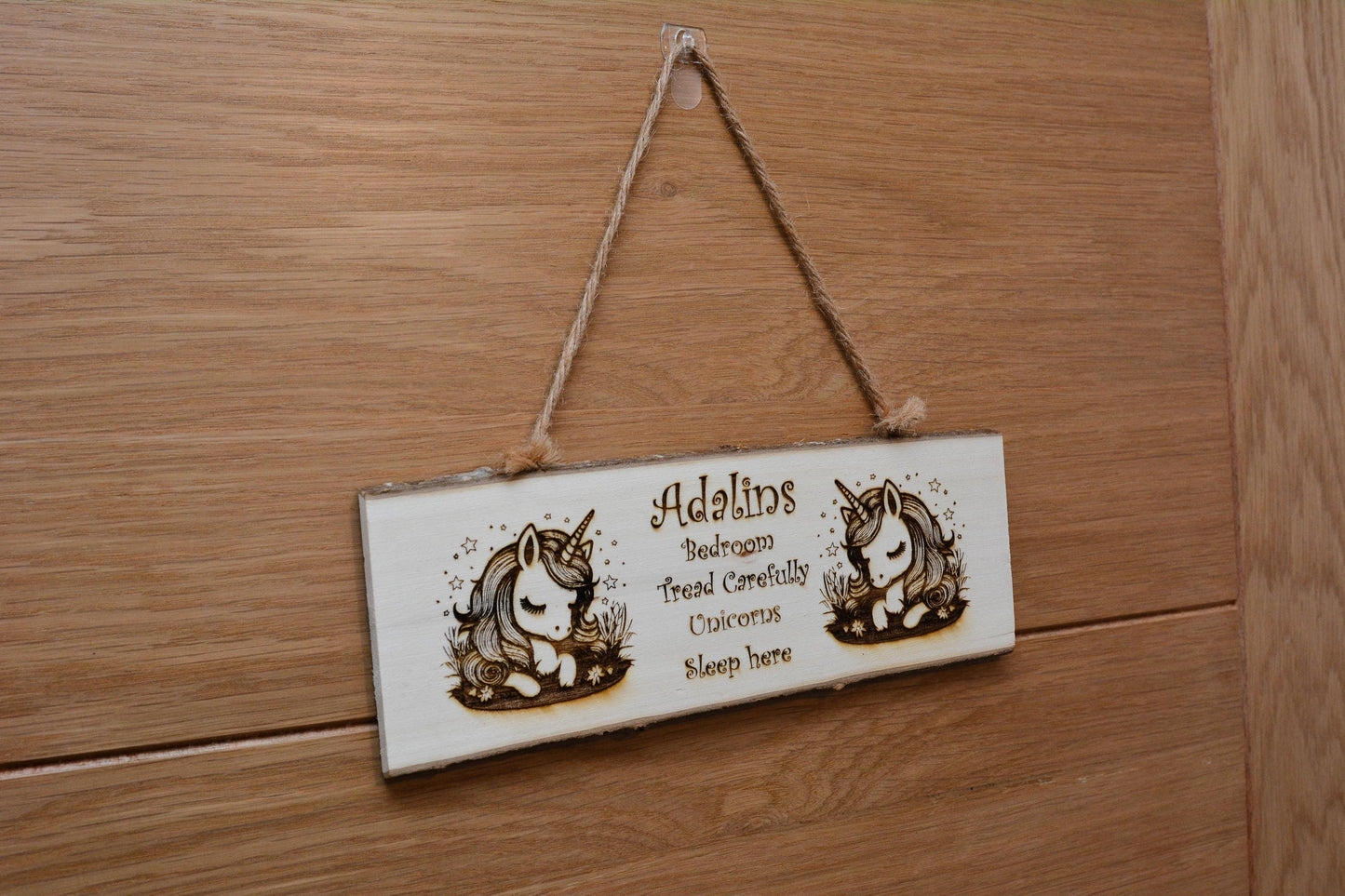 Personalised Kids Bedroom Door Sign – Custom Engraved Wooden Plaque with Unicorn, Space & More Themes – Fun Room Decor Gift for Children