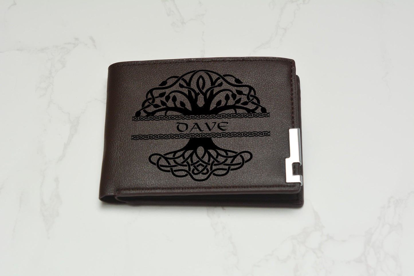 Personalised Norse Viking Wallet PU Leather, Norse Mythology Gift, Slim wallet, Gift for men. Vegan Friendly.