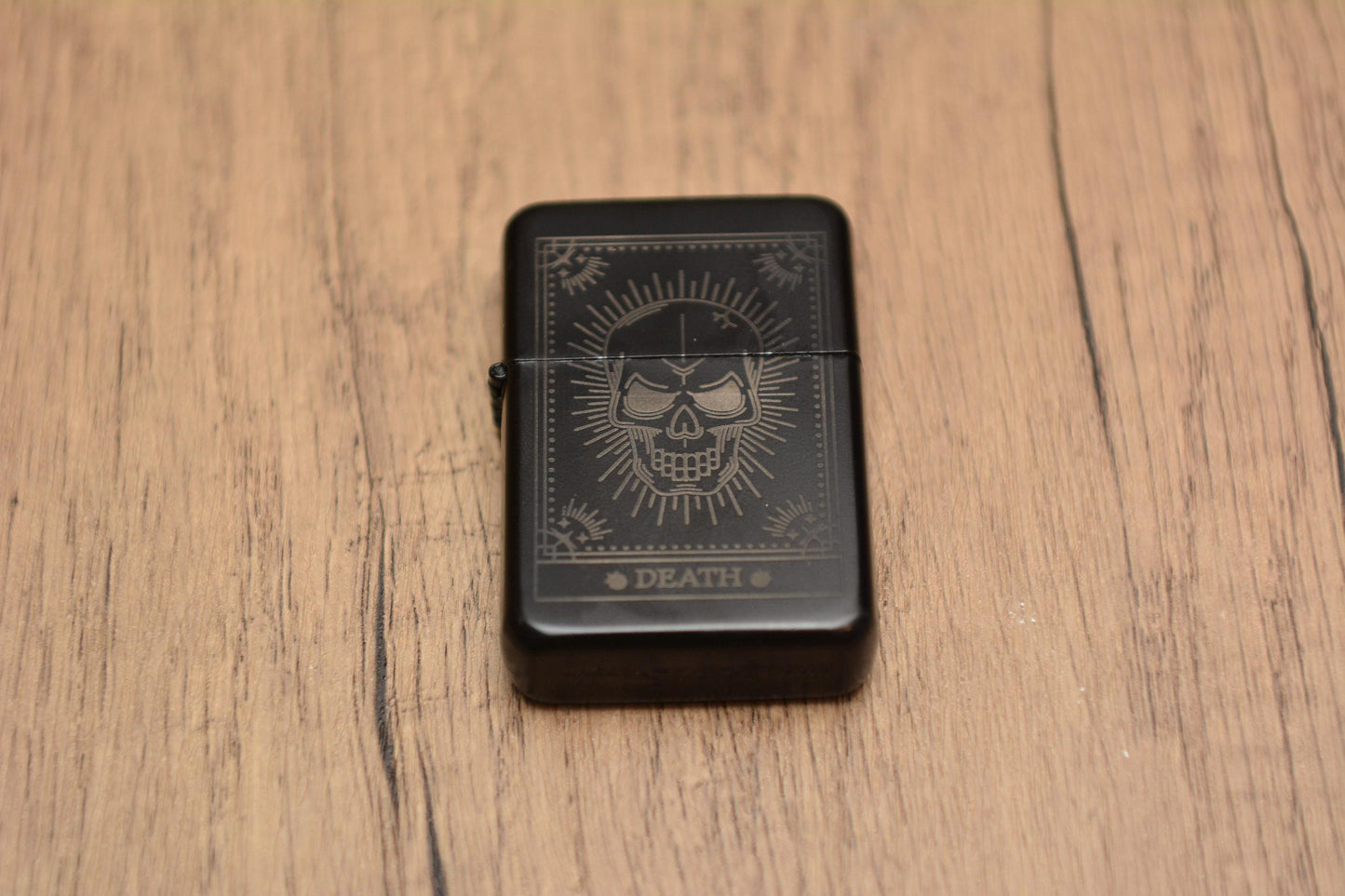Tarot Card Engraved Lighter – Gothic Witchy Gift | Refillable Petrol Lighter in Gift Tin | The Lovers, Death, Magician & More