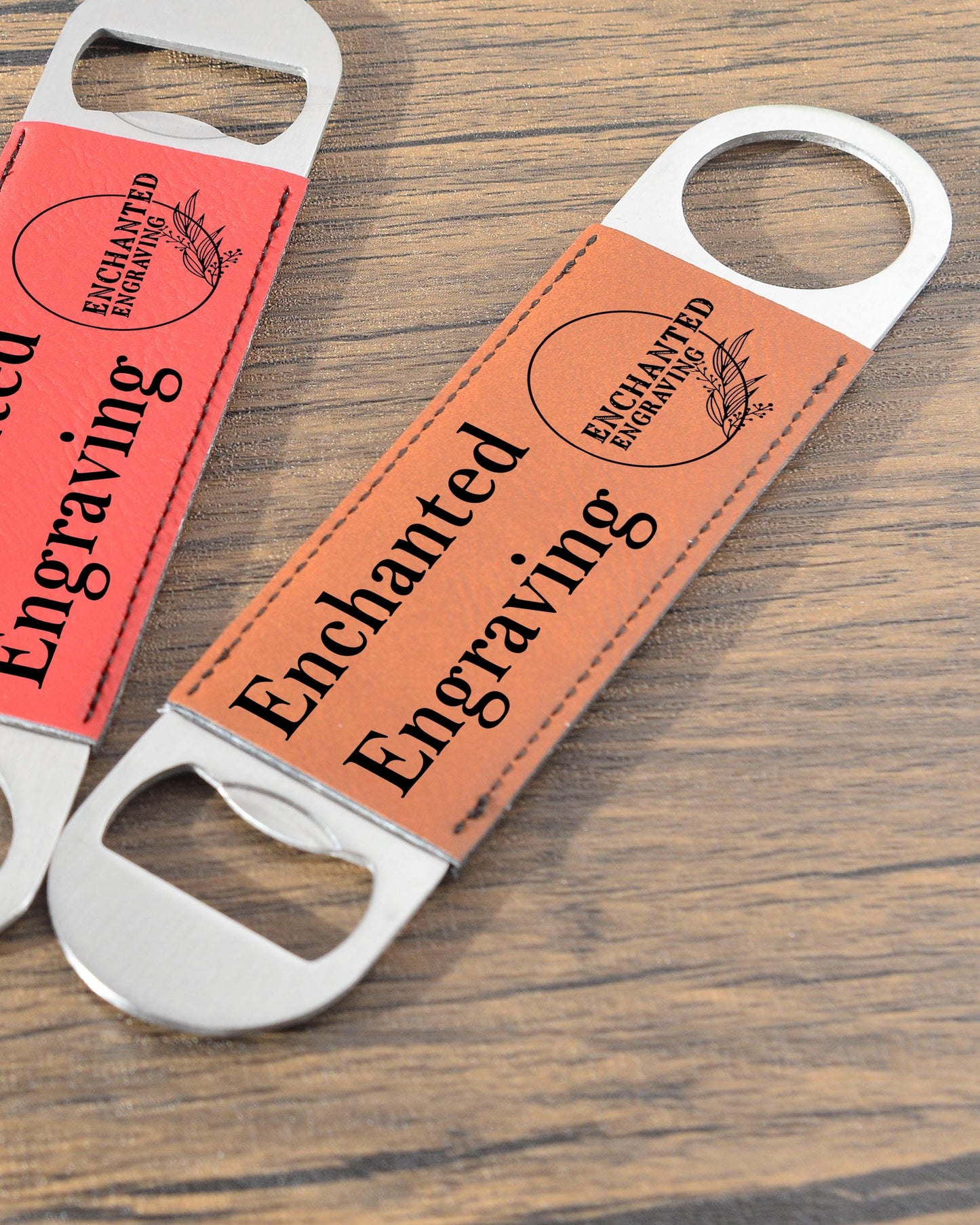 Custom Leatherette Bottle Opener – Personalised Bar Blade with Logo or Text – Groomsmen Gift, Pub Tool, Team or Business Branding