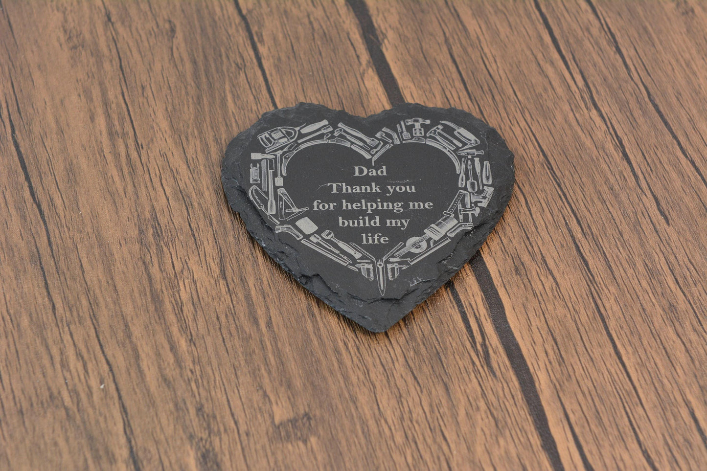 Funny Father’s Day Slate Coasters – Laser Engraved Dad Quote Gift – Rustic Home Bar Decor for Him