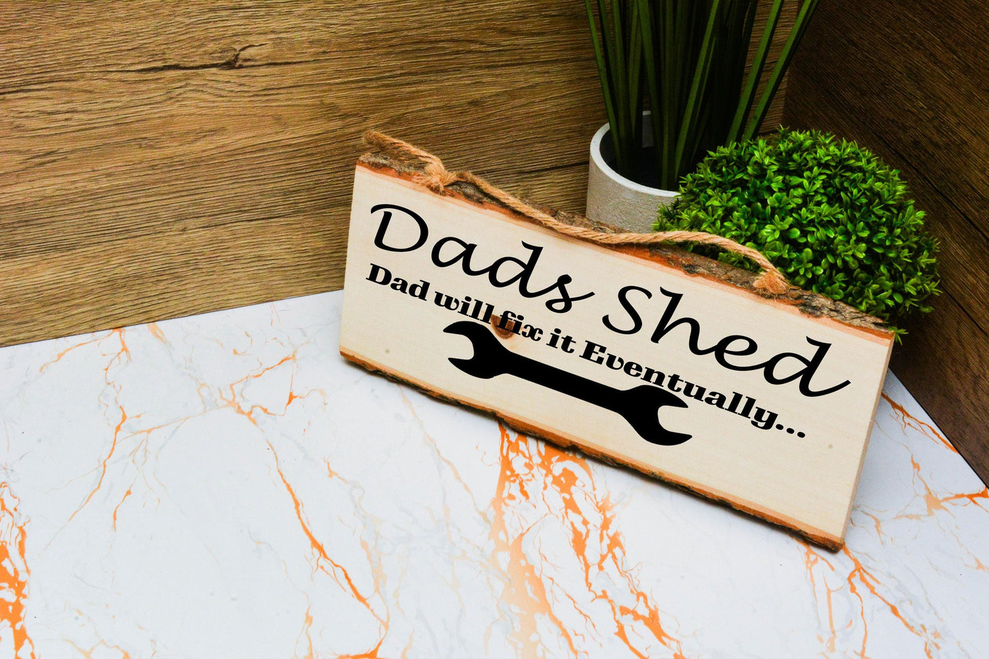 Funny Dad Shed Sign – “If Dad Can’t Fix It, It’s F&cked” – Rustic Wooden Wall Plaque for Father’s Day, Man Cave or Garage Gift