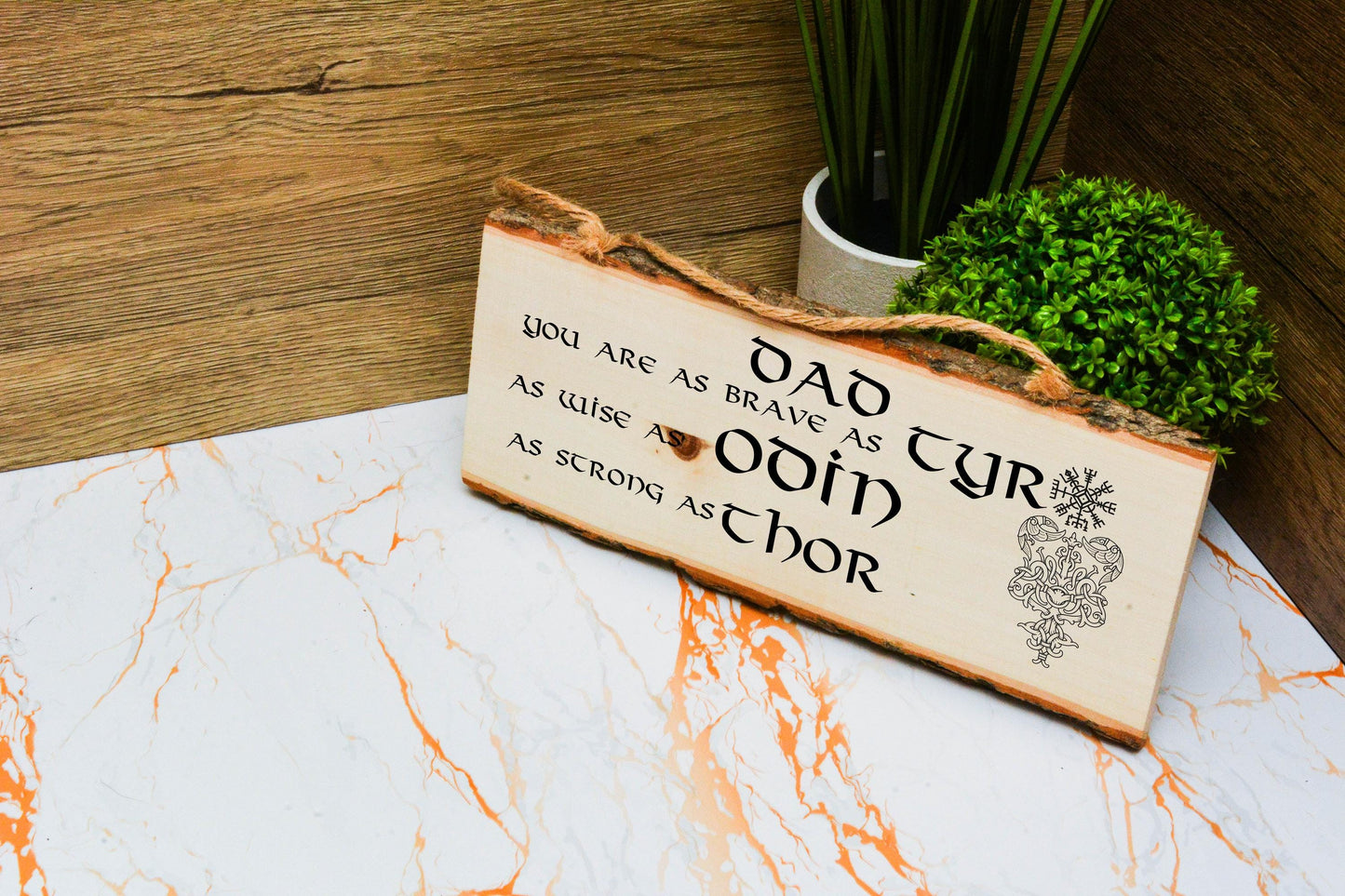 Gift for Viking Dad – Norse Wall Sign in Slate or Wood for Father’s Day