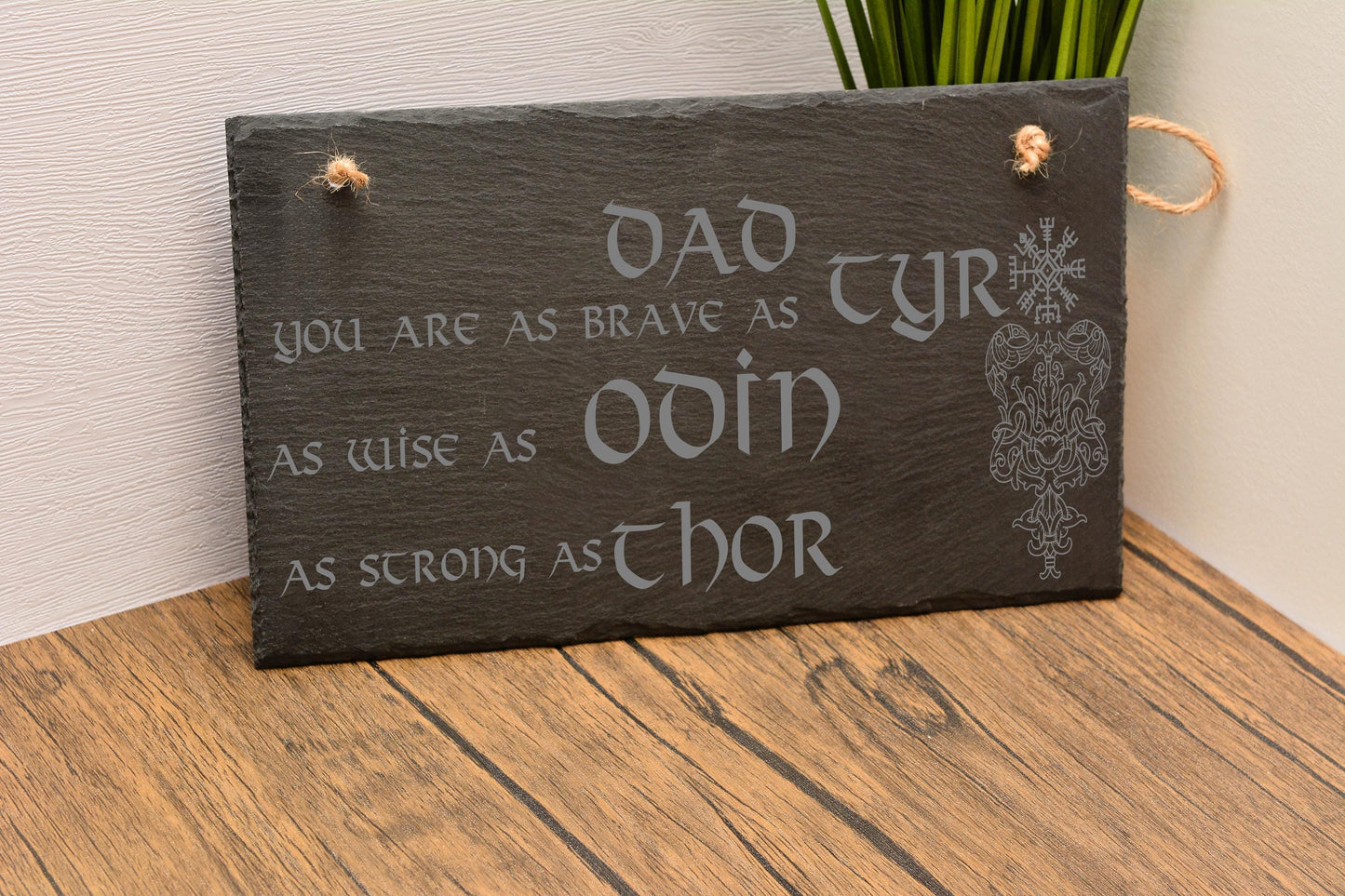 Gift for Viking Dad – Norse Wall Sign in Slate or Wood for Father’s Day