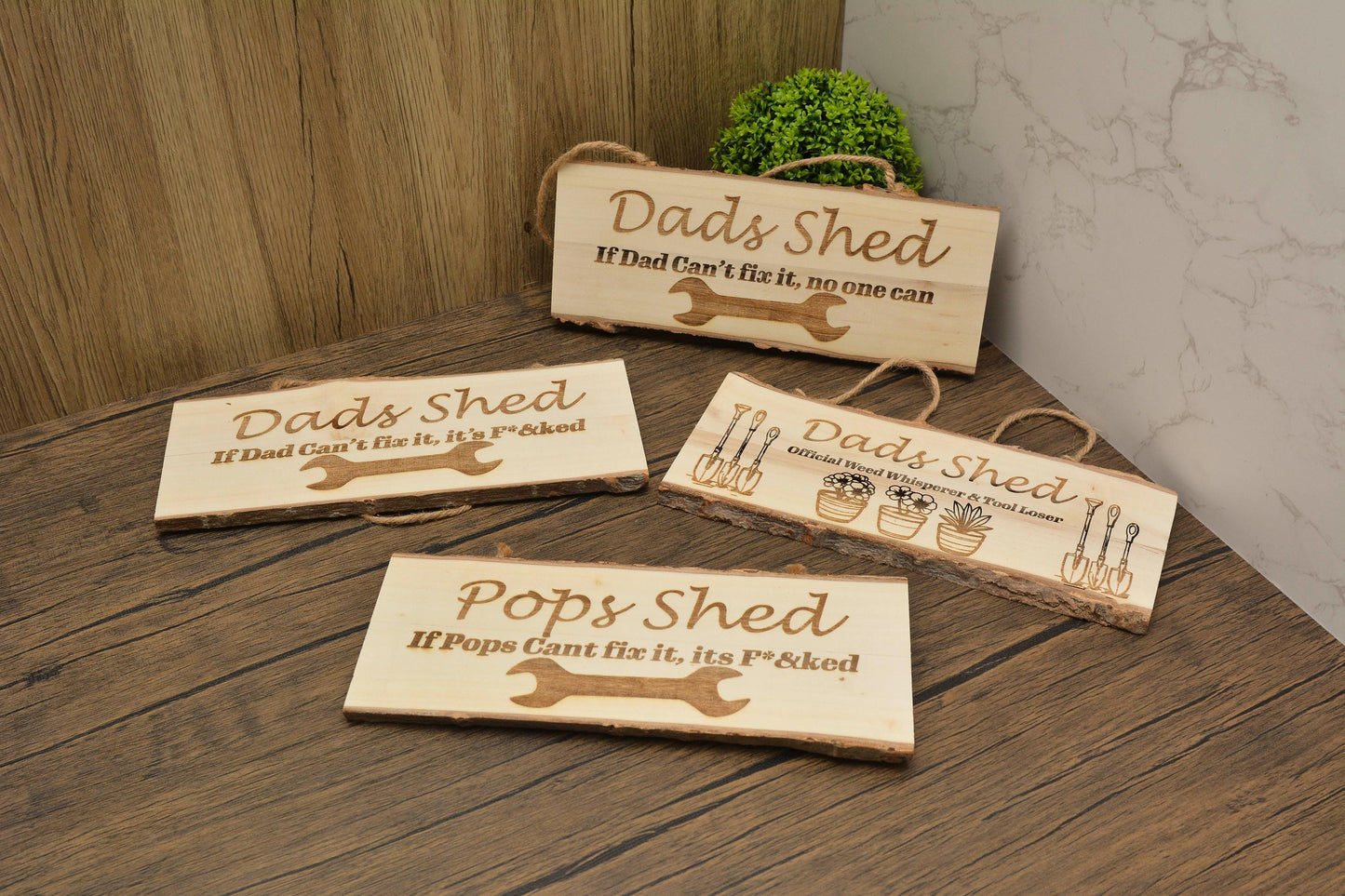 Funny Dad Shed Sign – “If Dad Can’t Fix It, It’s F&cked” – Rustic Wooden Wall Plaque for Father’s Day, Man Cave or Garage Gift