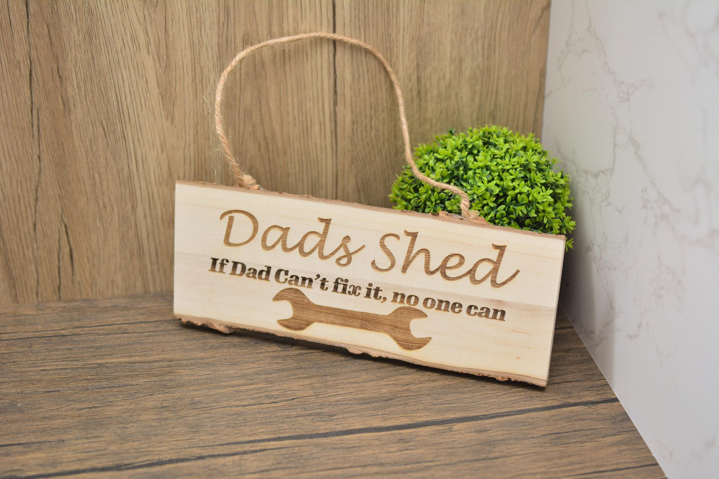 Funny Dad Shed Sign – “If Dad Can’t Fix It, It’s F&cked” – Rustic Wooden Wall Plaque for Father’s Day, Man Cave or Garage Gift