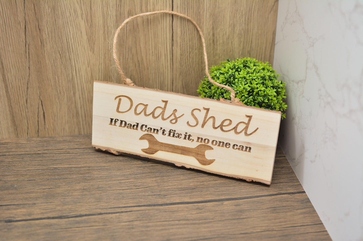 Funny Dad Shed Sign – “If Dad Can’t Fix It, It’s F&cked” – Rustic Wooden Wall Plaque for Father’s Day, Man Cave or Garage Gift