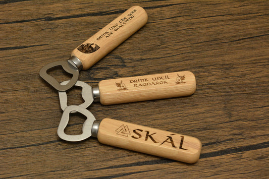 Viking Wooden Bottle Opener, Norse inspired bottle opener gift. Housewarming Gift, Viking gift. Beer opener