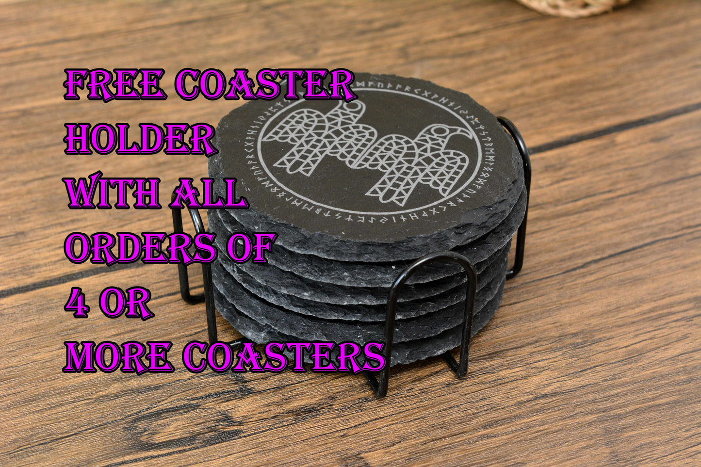 Norse Slate Coasters – Engraved Viking Symbols for Home, Hearth & Ritual – A Gift from the Old Ways