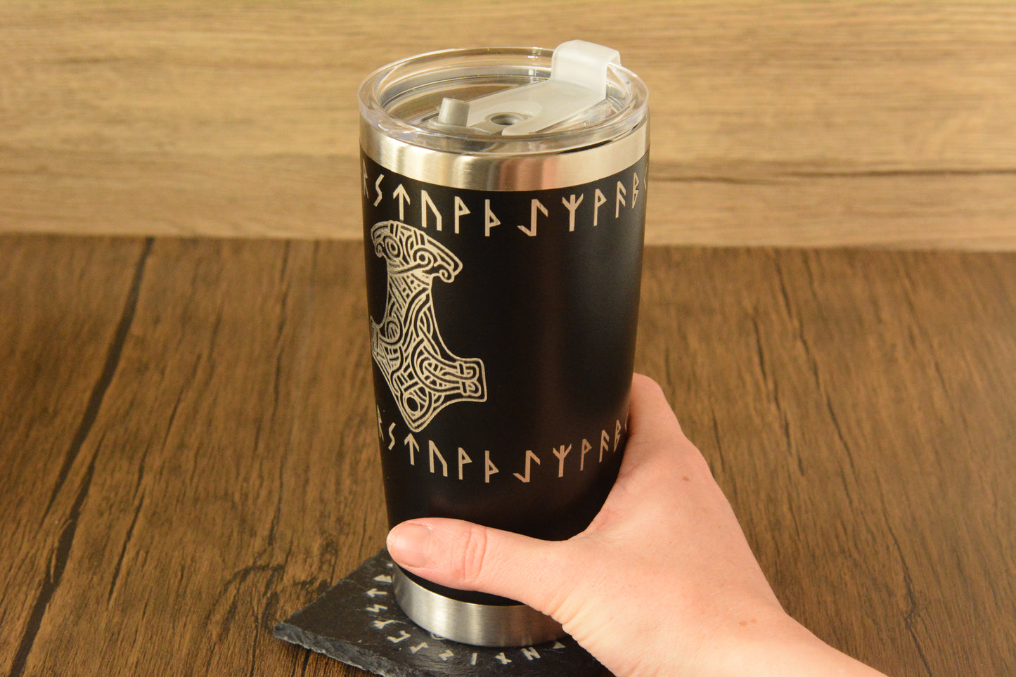 Norse Thermal Mug – Engraved Viking Travel Cup, 500ml Insulated Stainless Steel