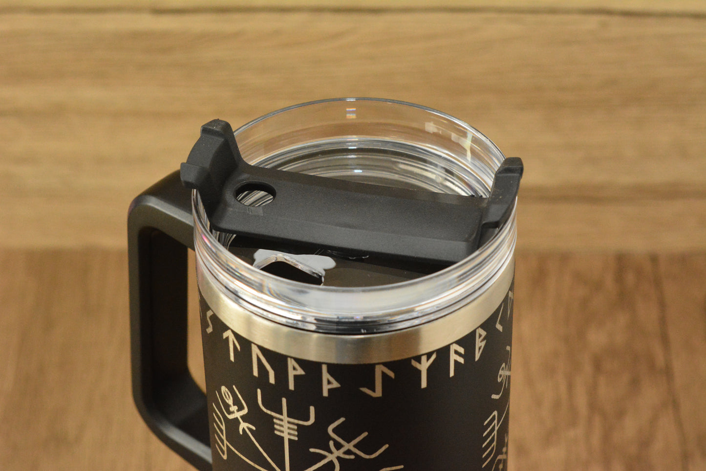 Norse 1.13L Tumbler – Engraved Viking Large Travel Mug with Handle & Straw