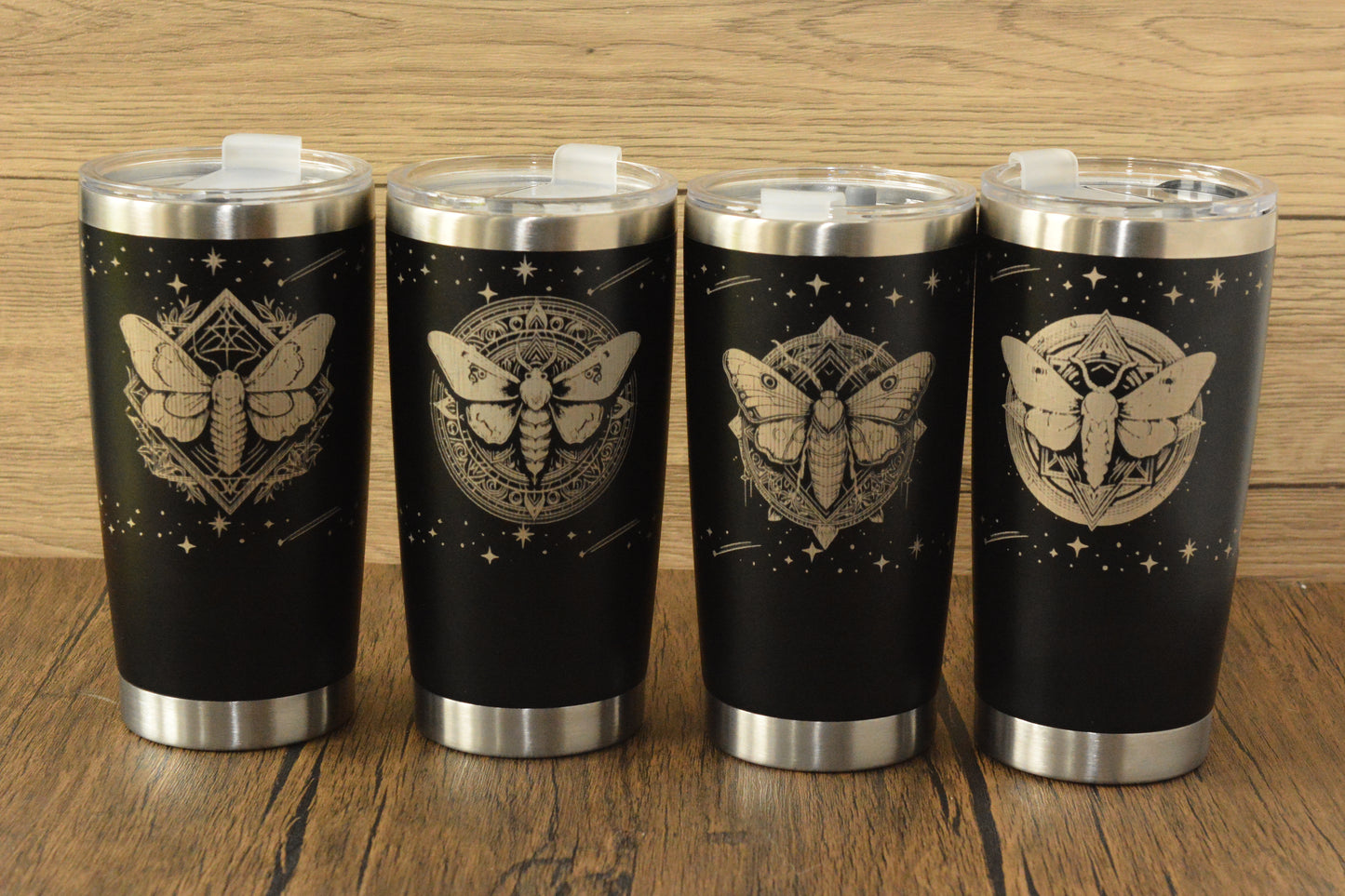 Mystical Moth Insulated Tumbler | Engraved Stainless Steel Travel Cup