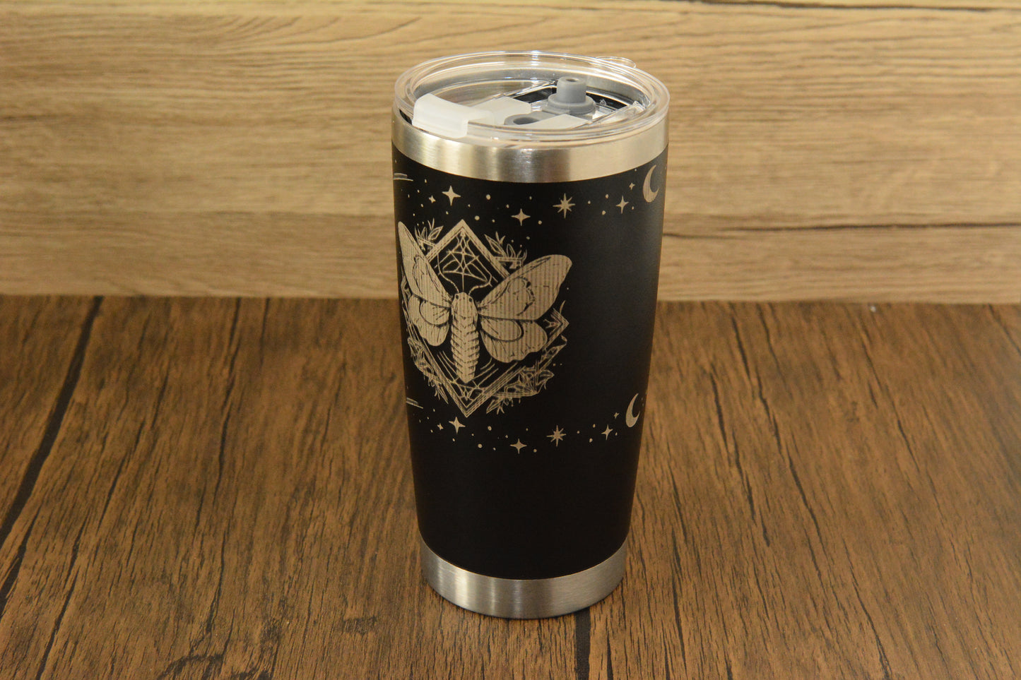Mystical Moth Insulated Tumbler | Engraved Stainless Steel Travel Cup