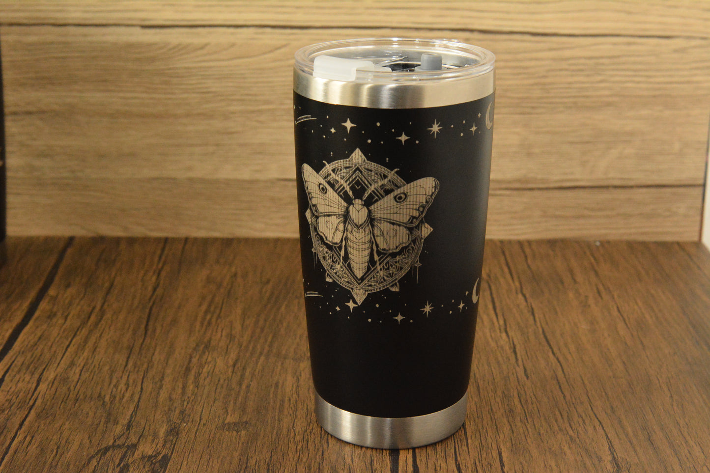 Mystical Moth Insulated Tumbler | Engraved Stainless Steel Travel Cup