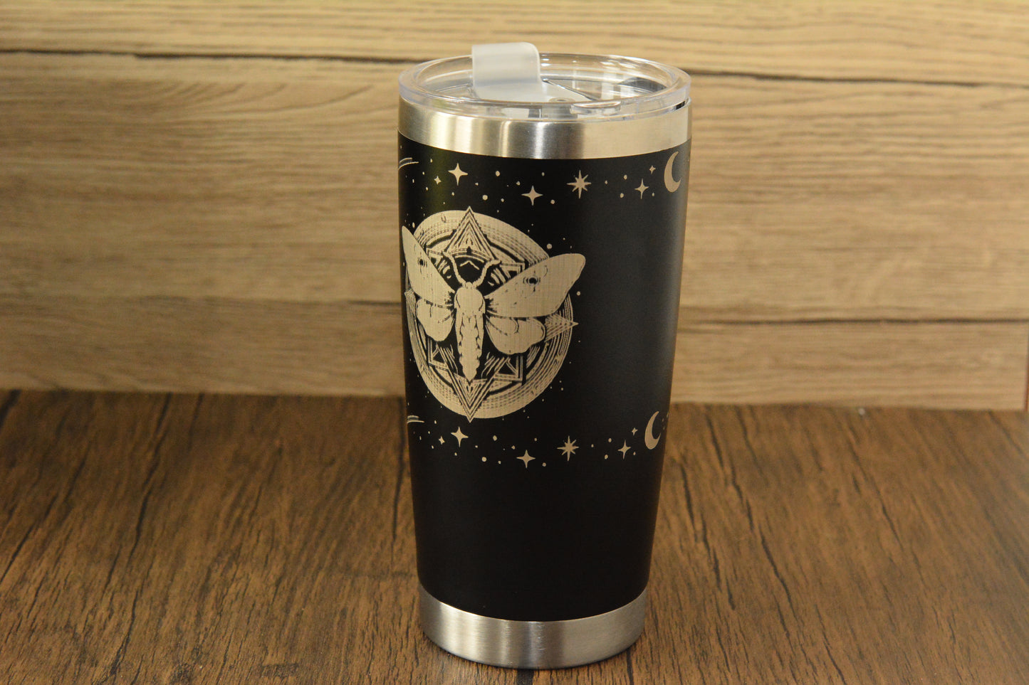 Mystical Moth Insulated Tumbler | Engraved Stainless Steel Travel Cup