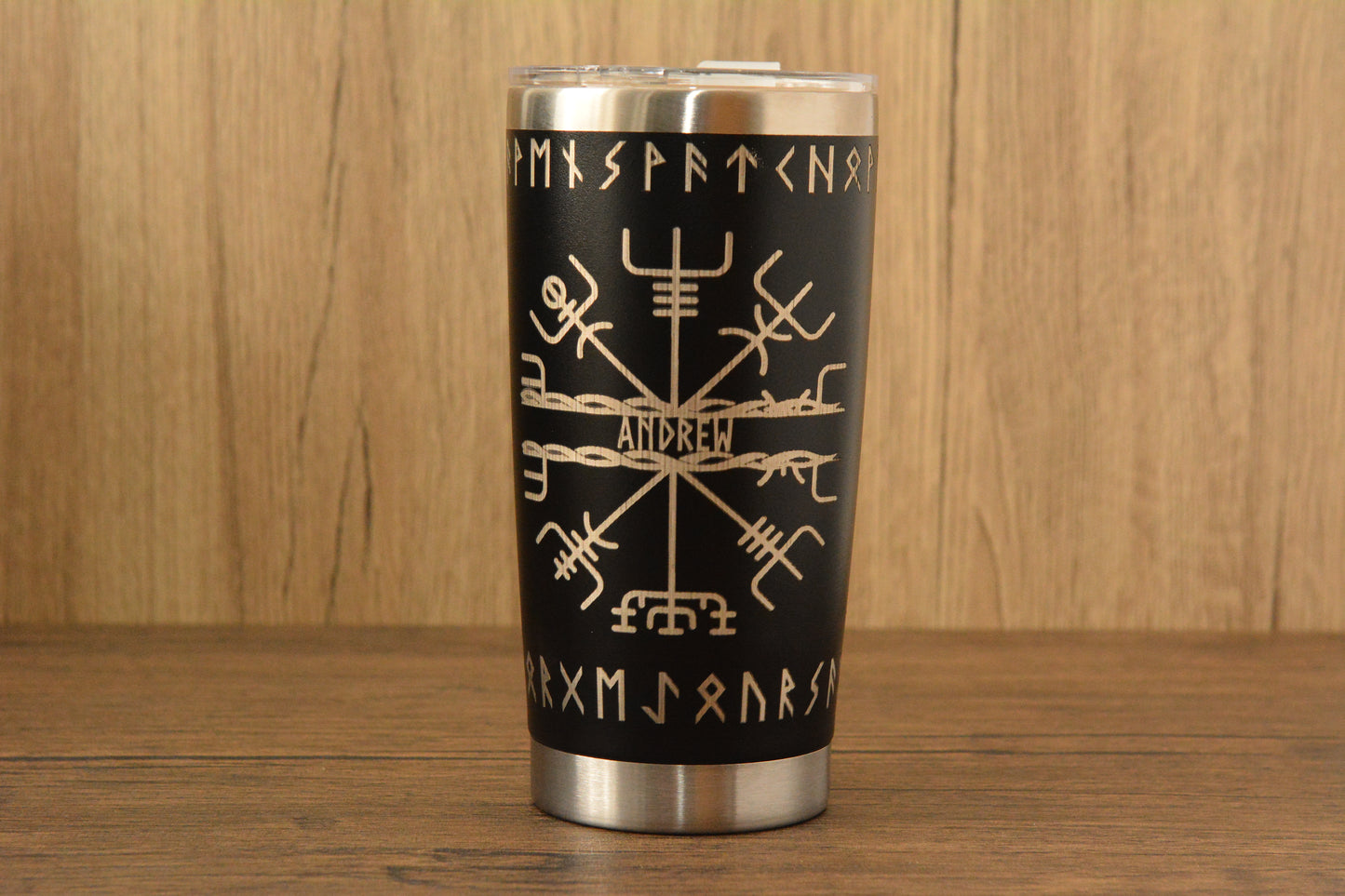 Personalised Norse Engraved Stainless Steel Tumbler , Custom Viking Travel Mug