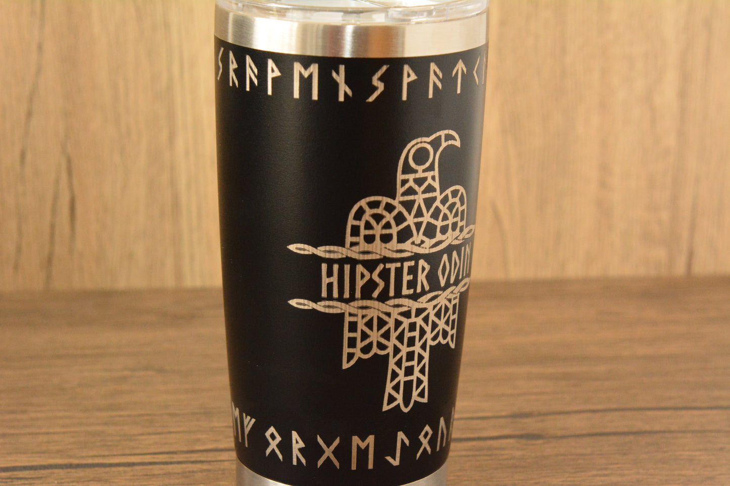 Personalised Norse Engraved Stainless Steel Tumbler , Custom Viking Travel Mug