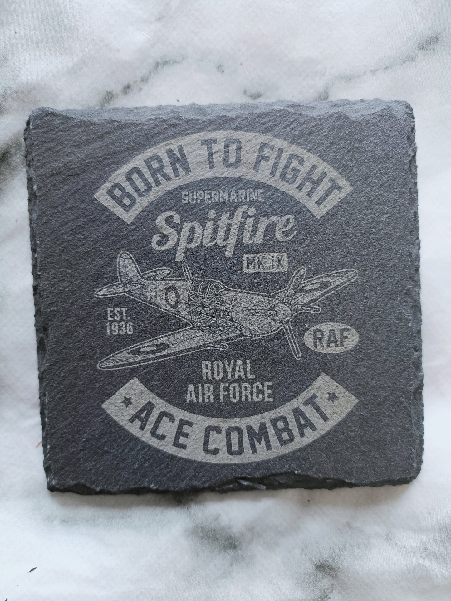 WWII Aircraft Slate Coasters – Fighter Plane Gift for Him – Gaming or Man Cave Decor – British, German, American & Japanese Designs