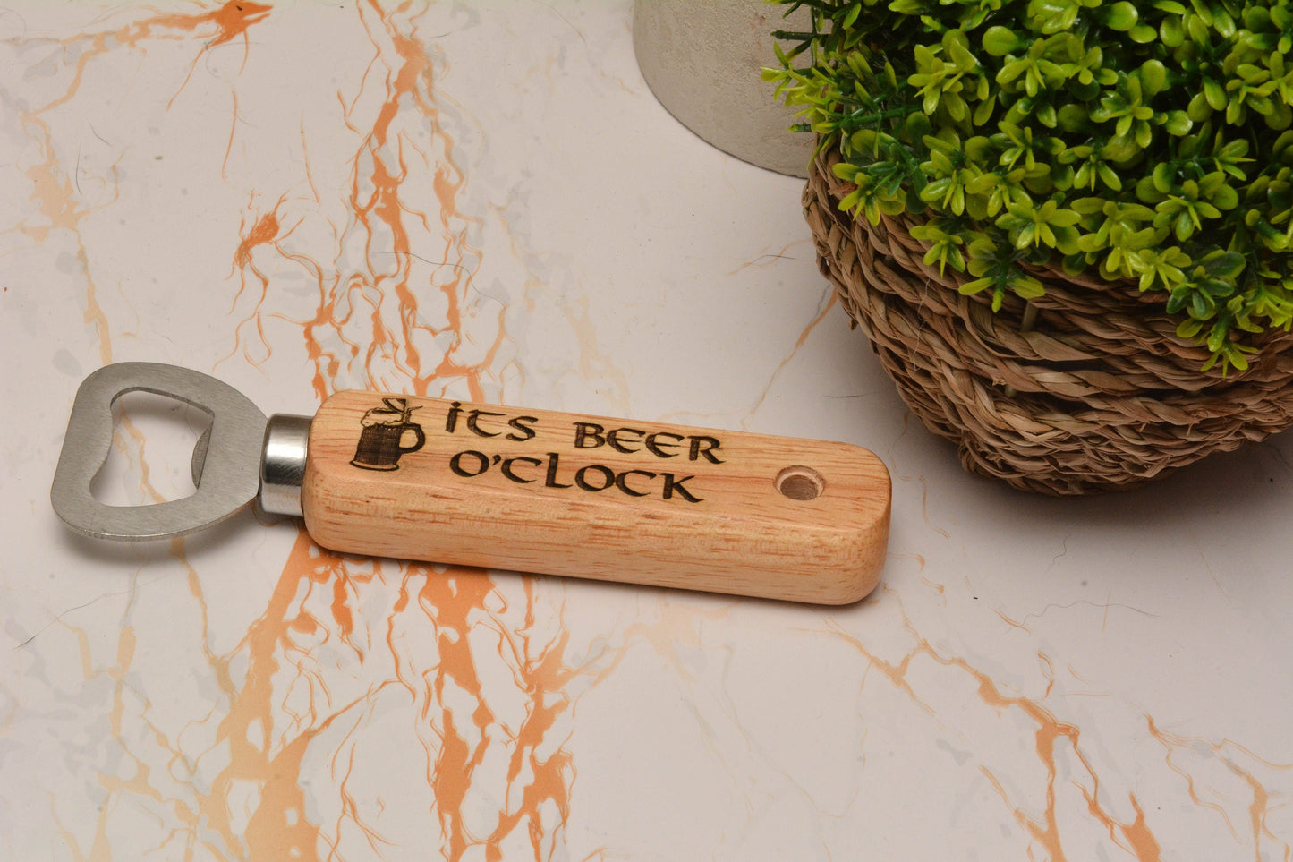 Funny Wooden Bottle Opener – Quirky Joke Gift for Dad, Beer Lover, or Housewarming – Custom Engraved Beer Opener