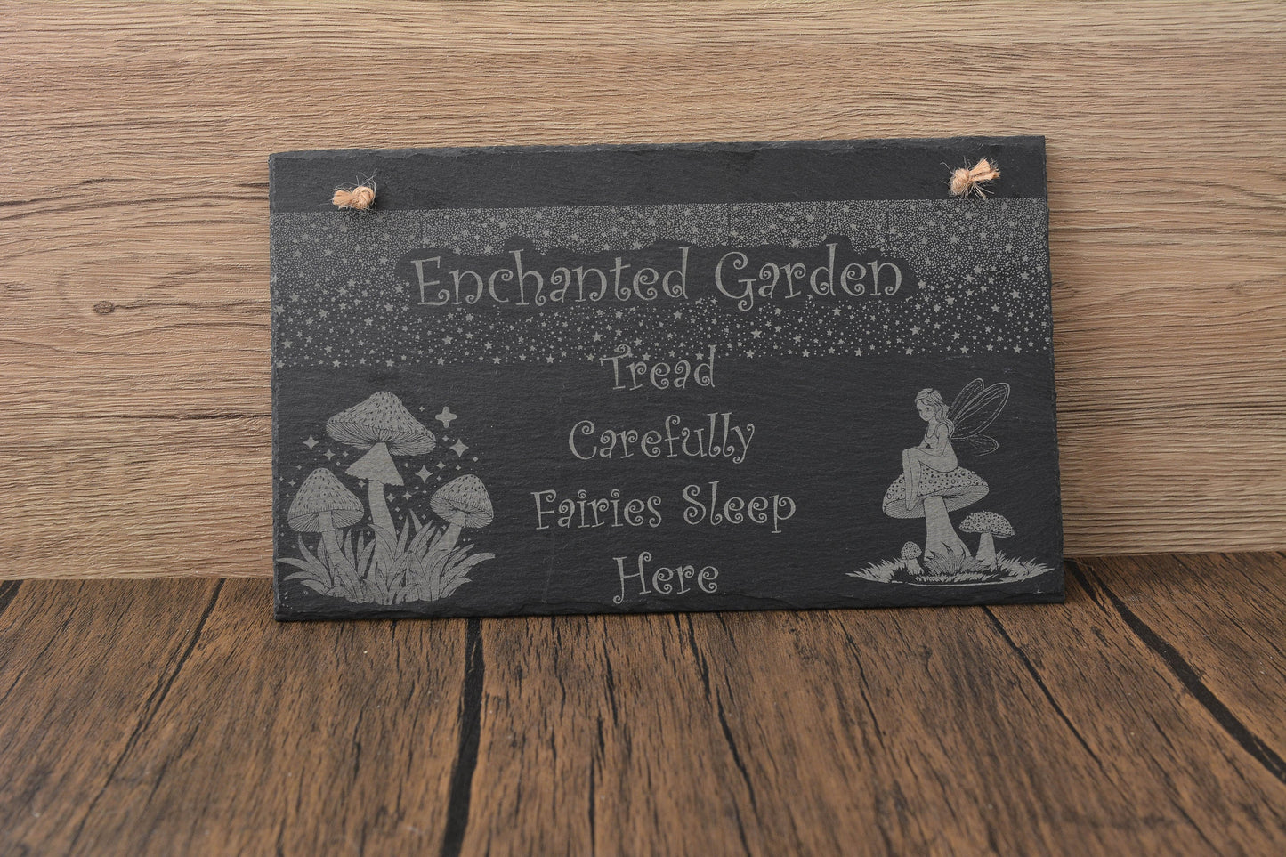 Whimsical Fairy Garden Slate Hanging Sign – Enchanted Garden Decor for Girls, Cute Outdoor Gift for Gardeners & Nature Lovers