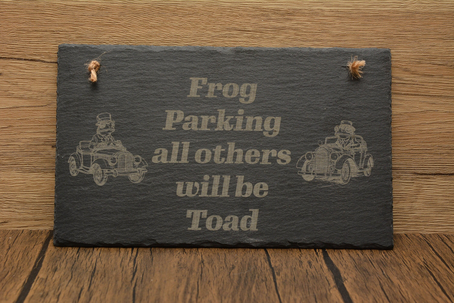 Funny Frog Garden Sign – Slate Hanging Pond Decor – Custom Frog Driving Sign – Whimsical Garden Gift for Him or Her