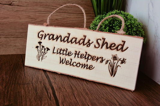Rustic Wooden Grandad Shed Sign – Funny Father’s Day Gift for Grandad – Humorous Wall Plaque for Garden or Workshop