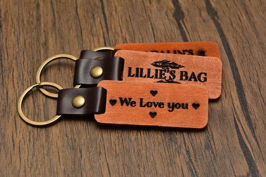 Custom Engraved Wooden Keyring – Personalised Wood Keychain with Your Text – Unique Gift for Him or Her, Birthday or Everyday Keepsake