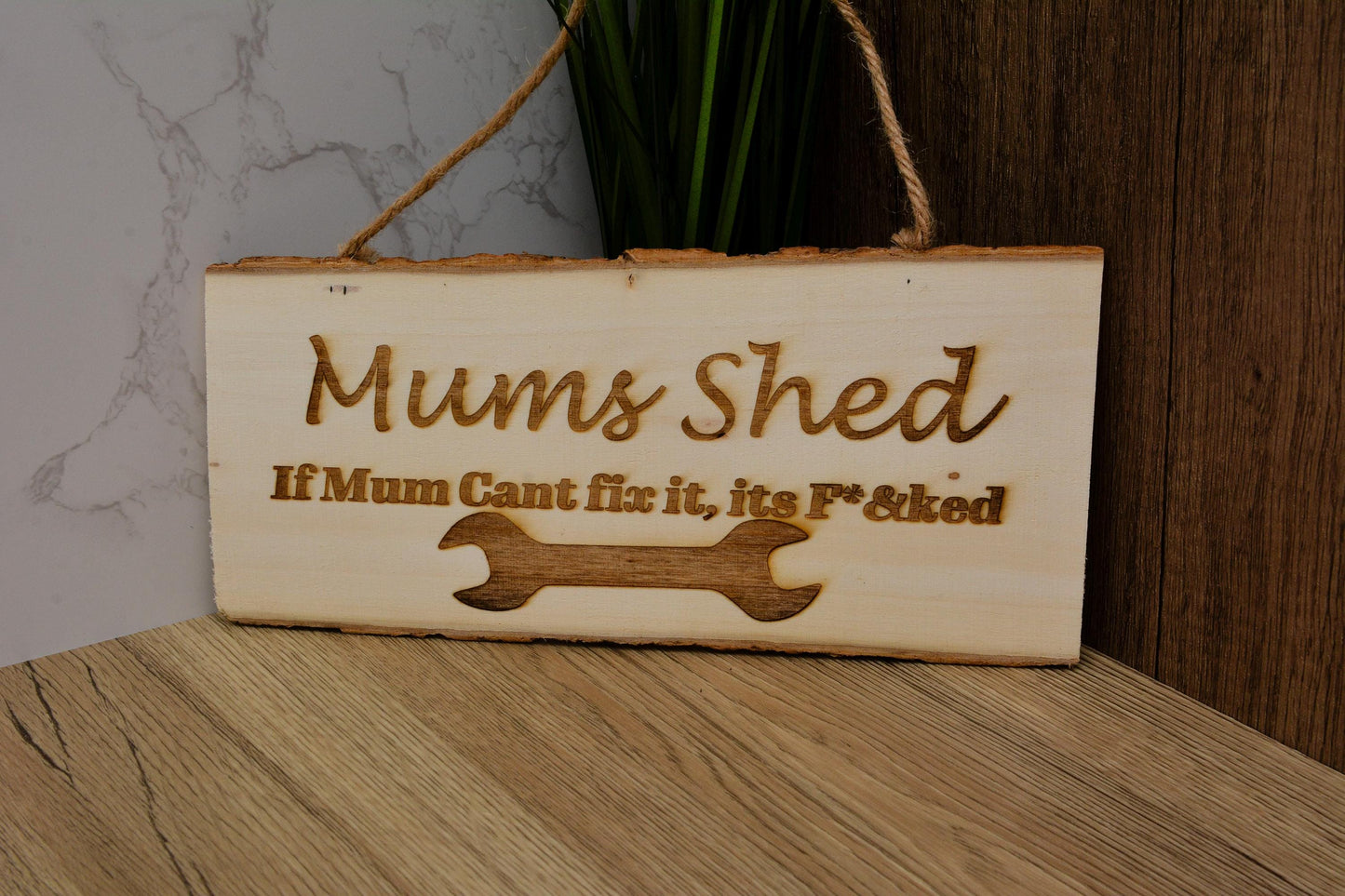 Rustic Wooden Mum’s Shed Sign – Funny Mother’s Day Gift, Humorous Wall Hanging for Mum, Shed or Garden Decor