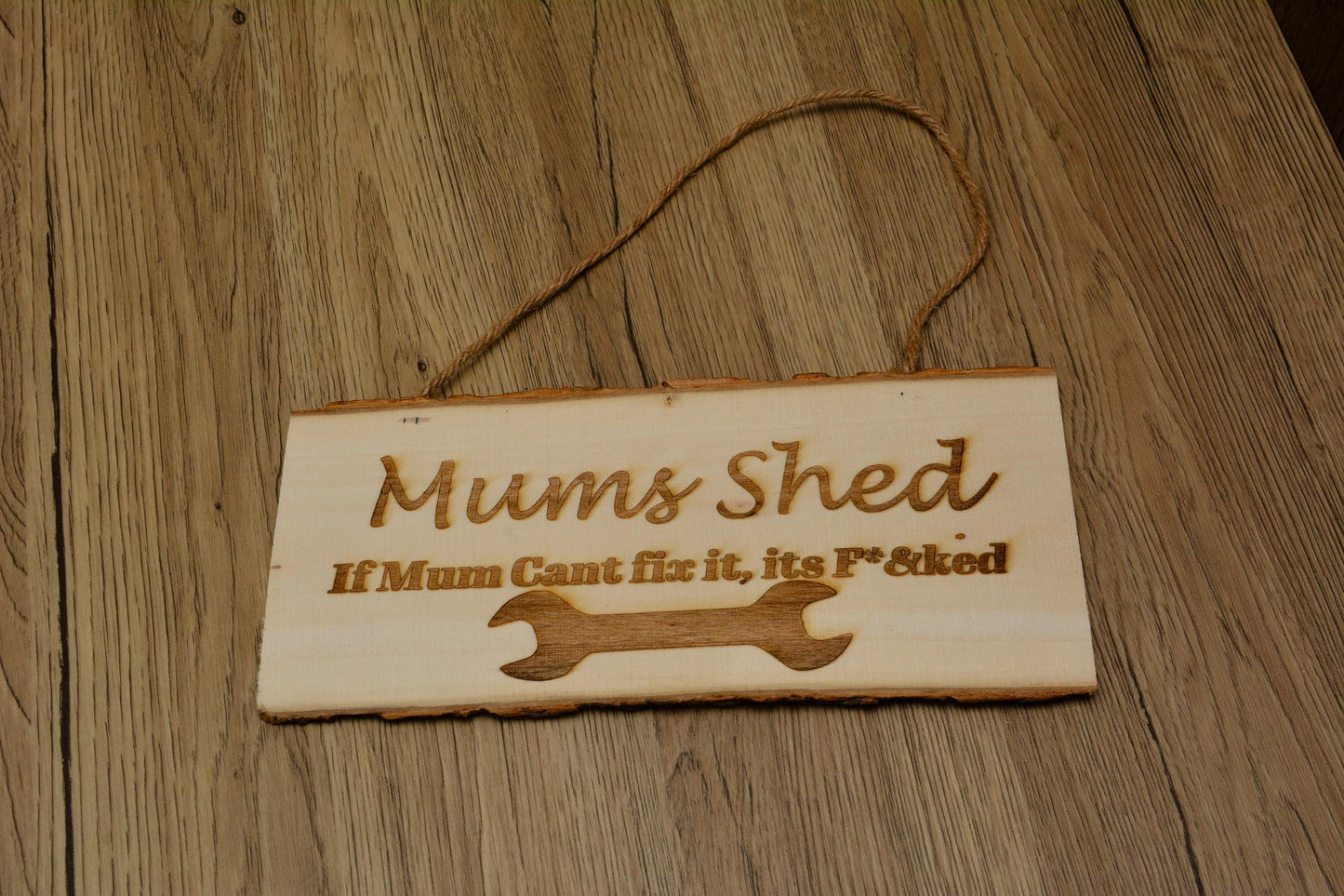 Rustic Wooden Mum’s Shed Sign – Funny Mother’s Day Gift, Humorous Wall Hanging for Mum, Shed or Garden Decor