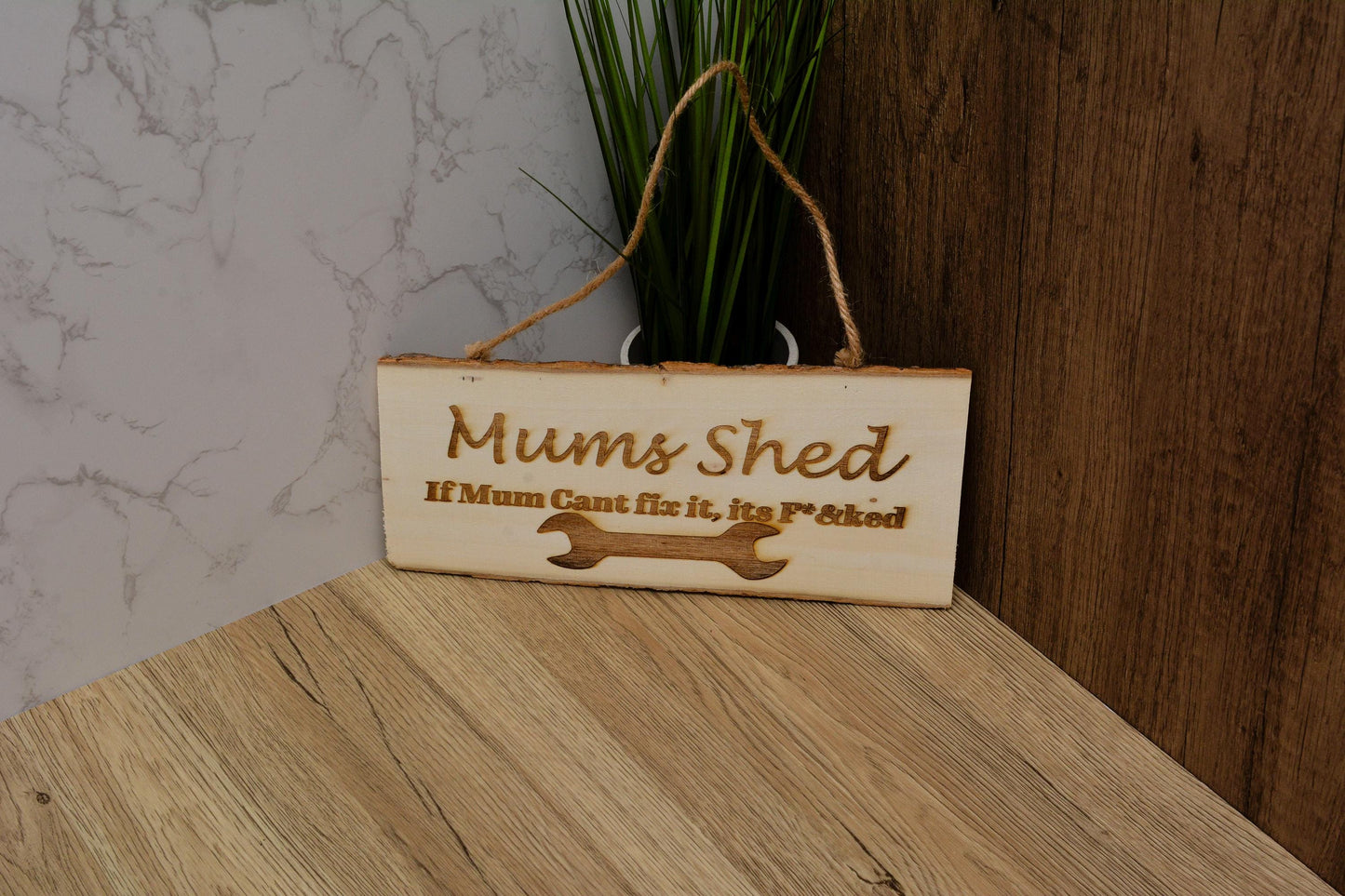 Rustic Wooden Mum’s Shed Sign – Funny Mother’s Day Gift, Humorous Wall Hanging for Mum, Shed or Garden Decor
