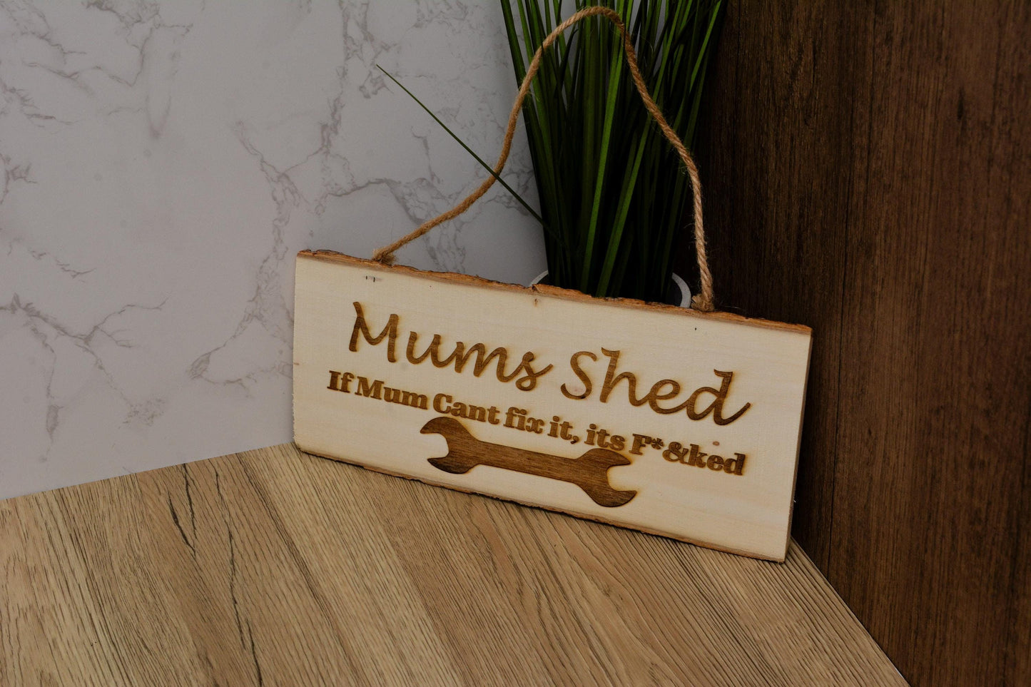 Rustic Wooden Mum’s Shed Sign – Funny Mother’s Day Gift, Humorous Wall Hanging for Mum, Shed or Garden Decor