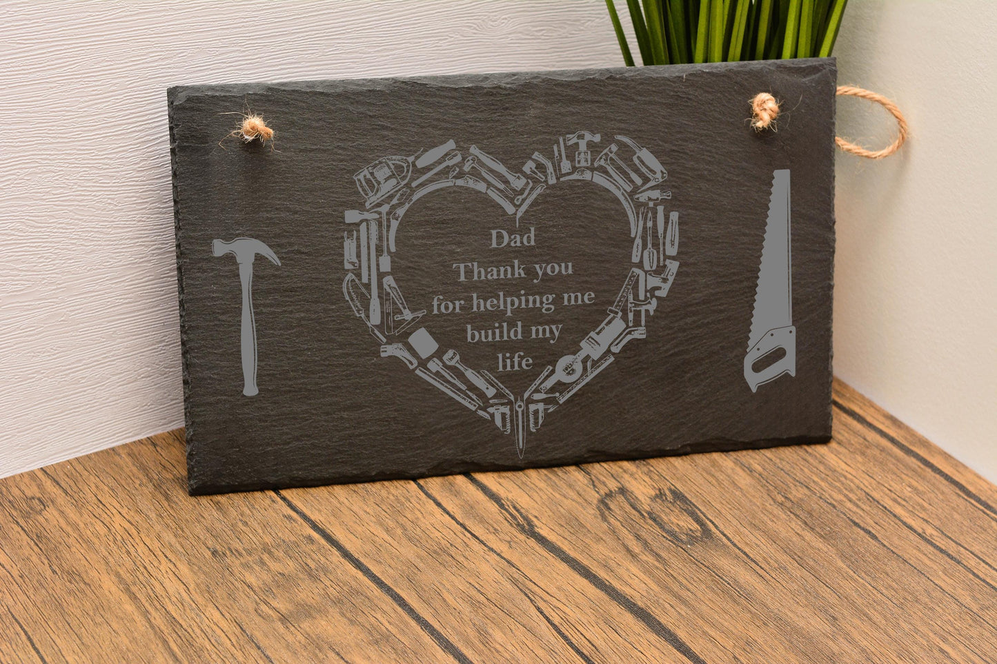 Rustic Funny Slate Father’s Day Sign – Humorous Dad Shed Gift – Wall Hanging Decoration for Him